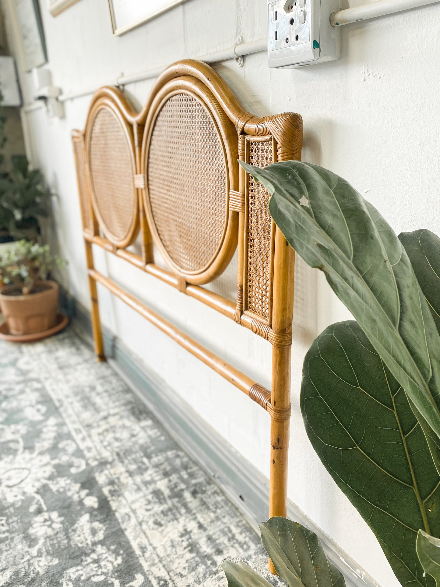 Cane Large Double Headboard