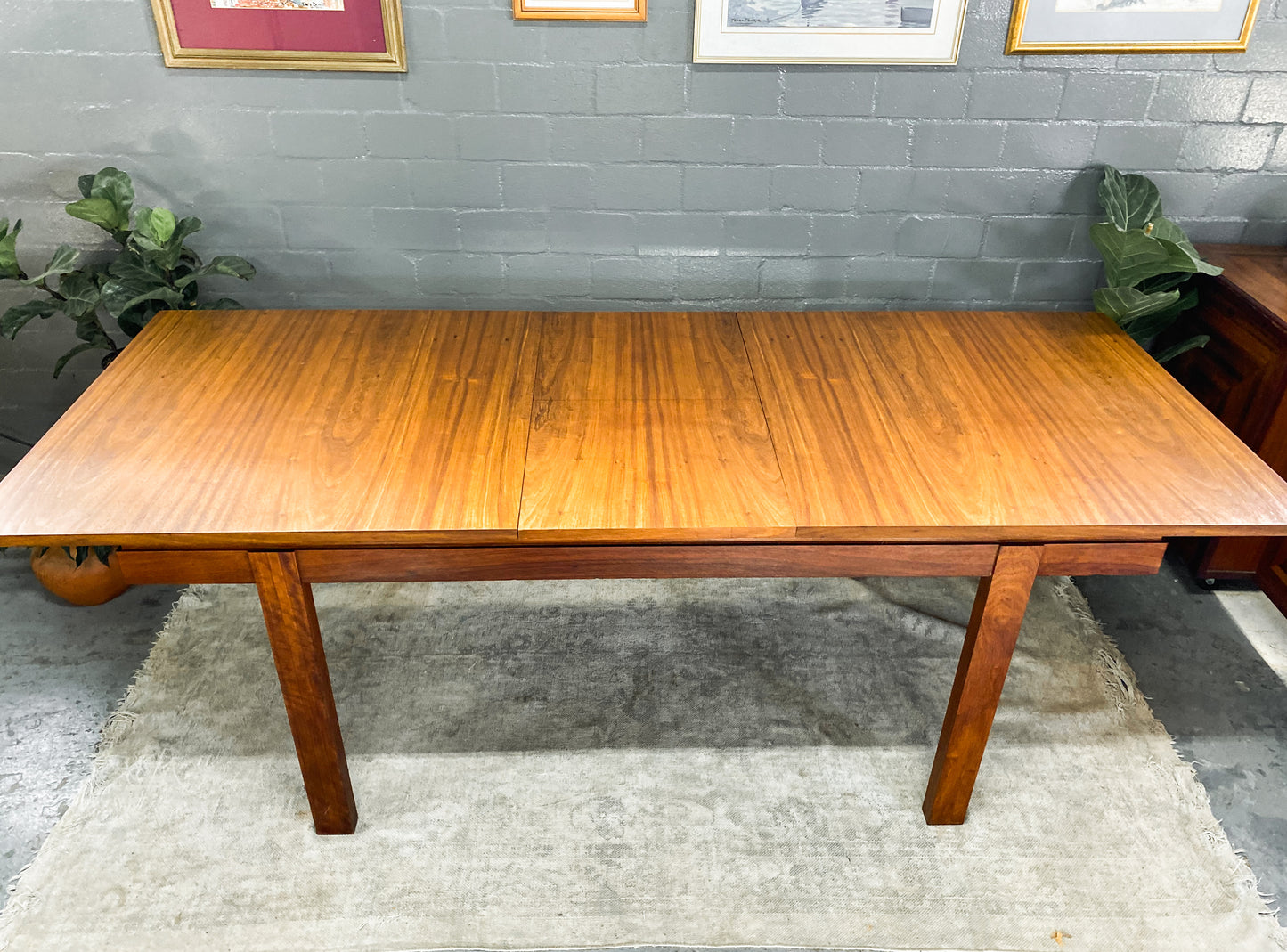 Mid Century Kiaat Extendable Dining Table