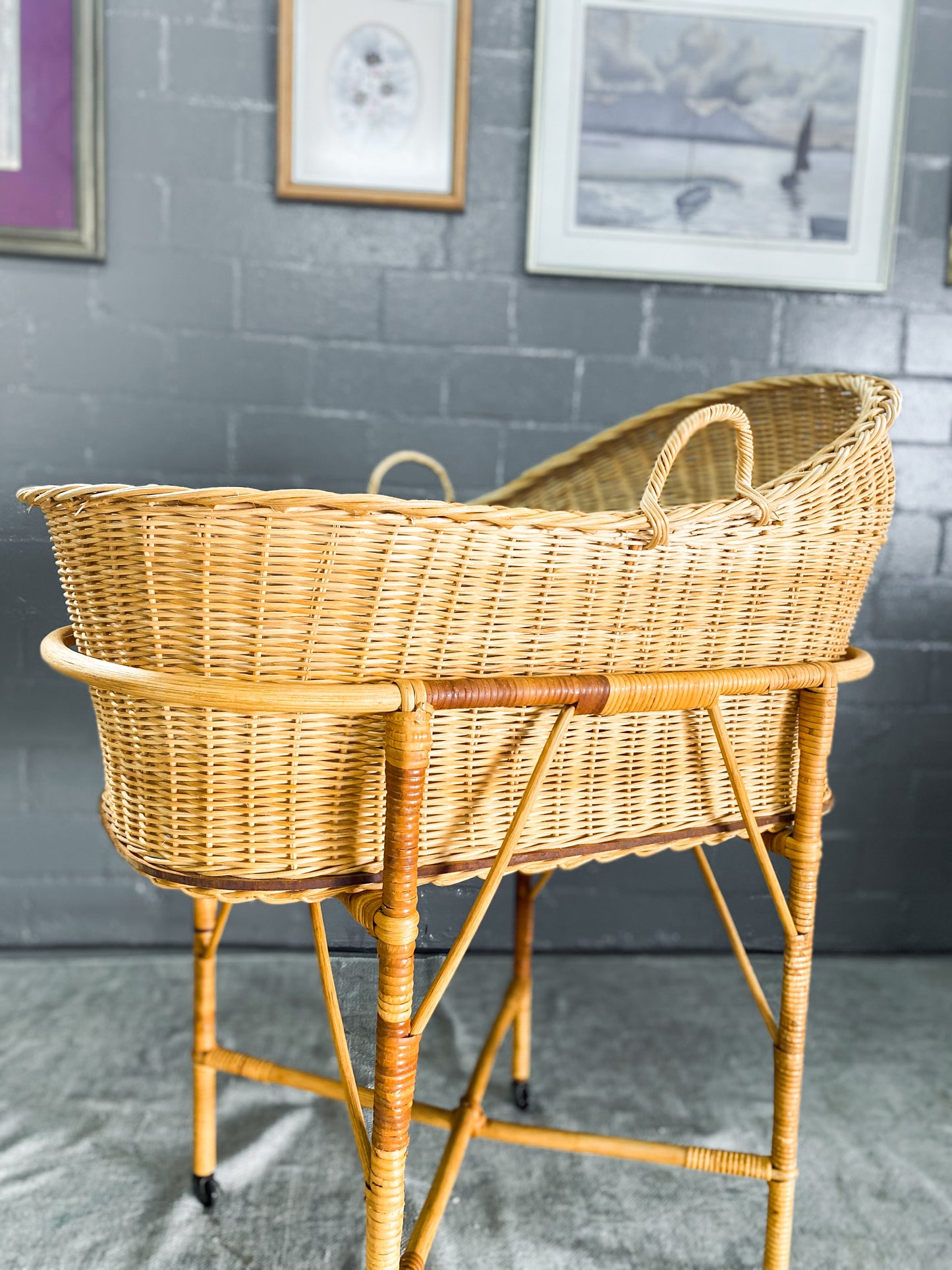 Woven Wicker Bassinet