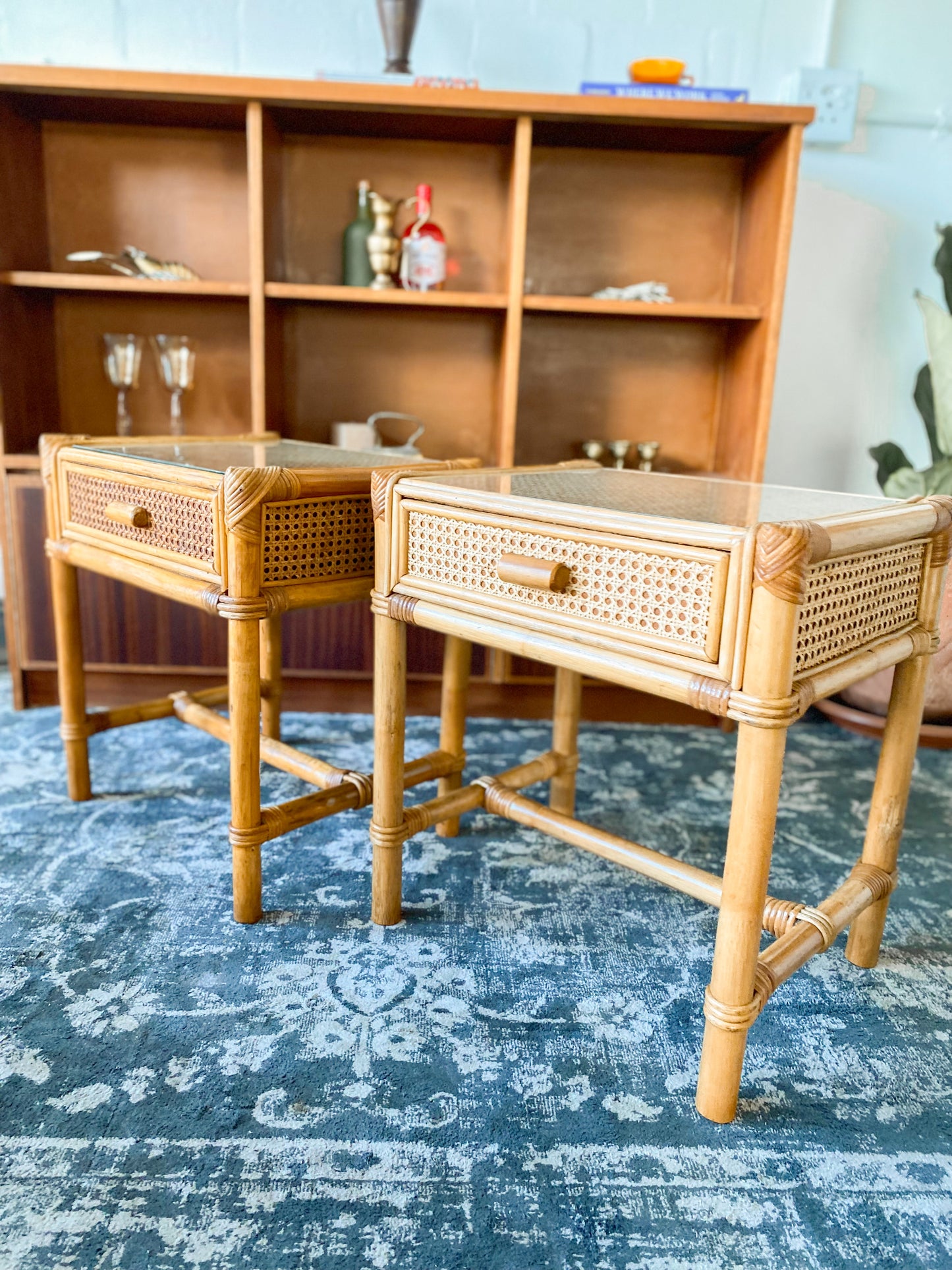 Pair of Cane Pedestals