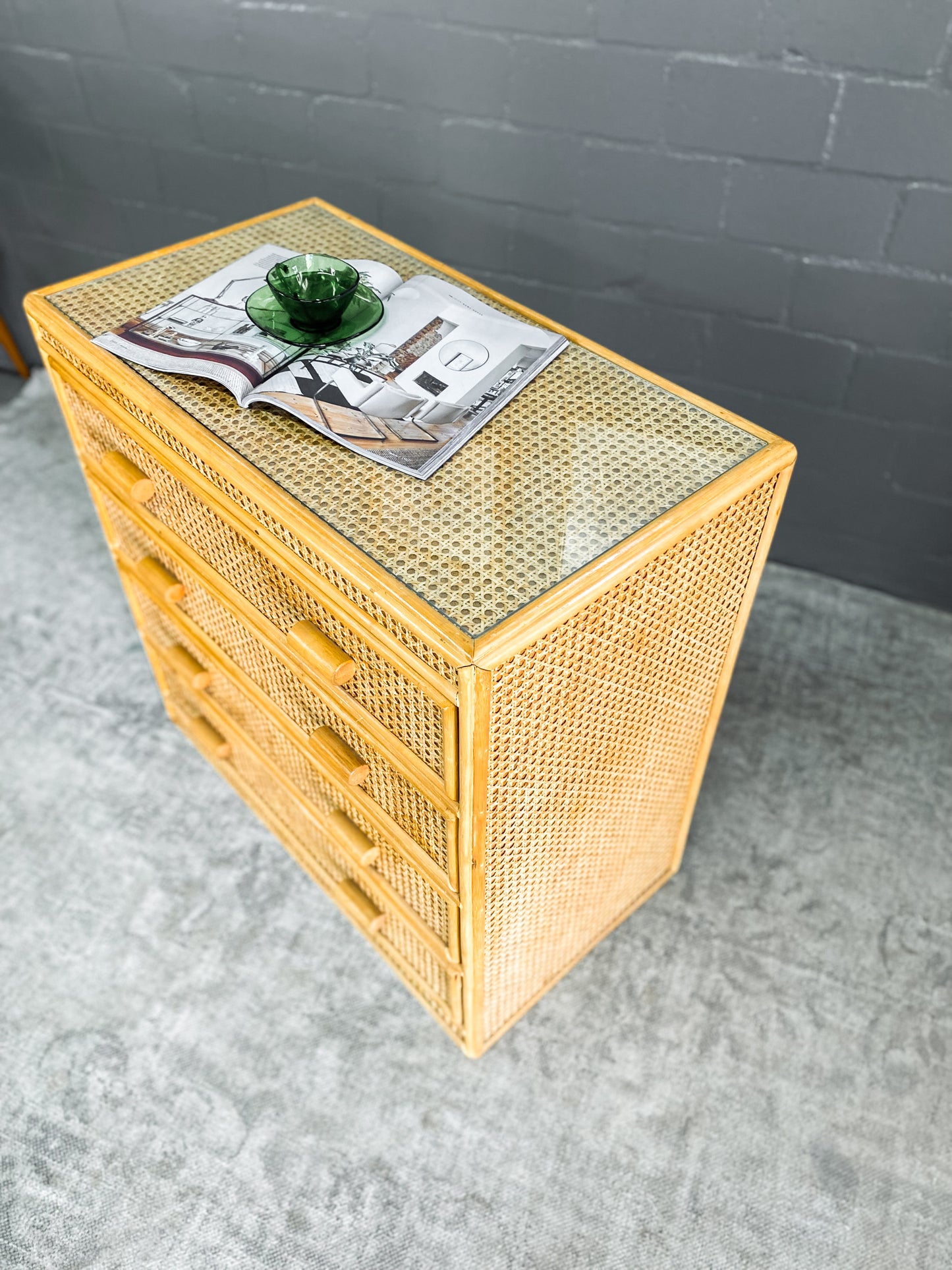 Cane Chest of Drawers