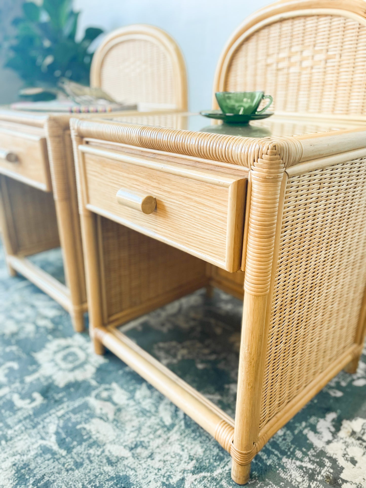 Woven Wicker Pedestals