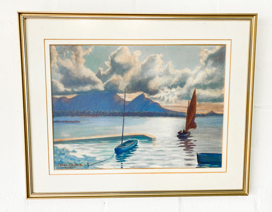 Johan Fourie Print in original gold vintage frame