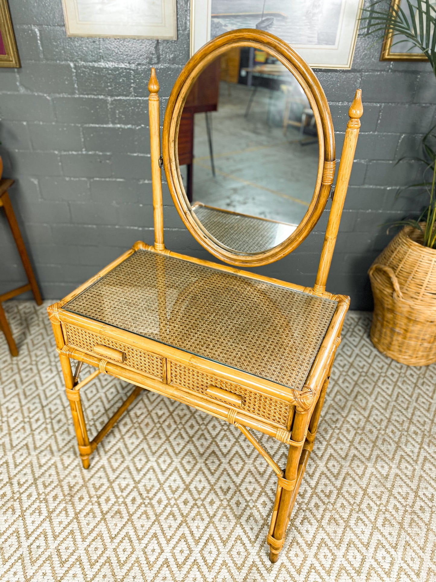 Cane Dresser & Stool
