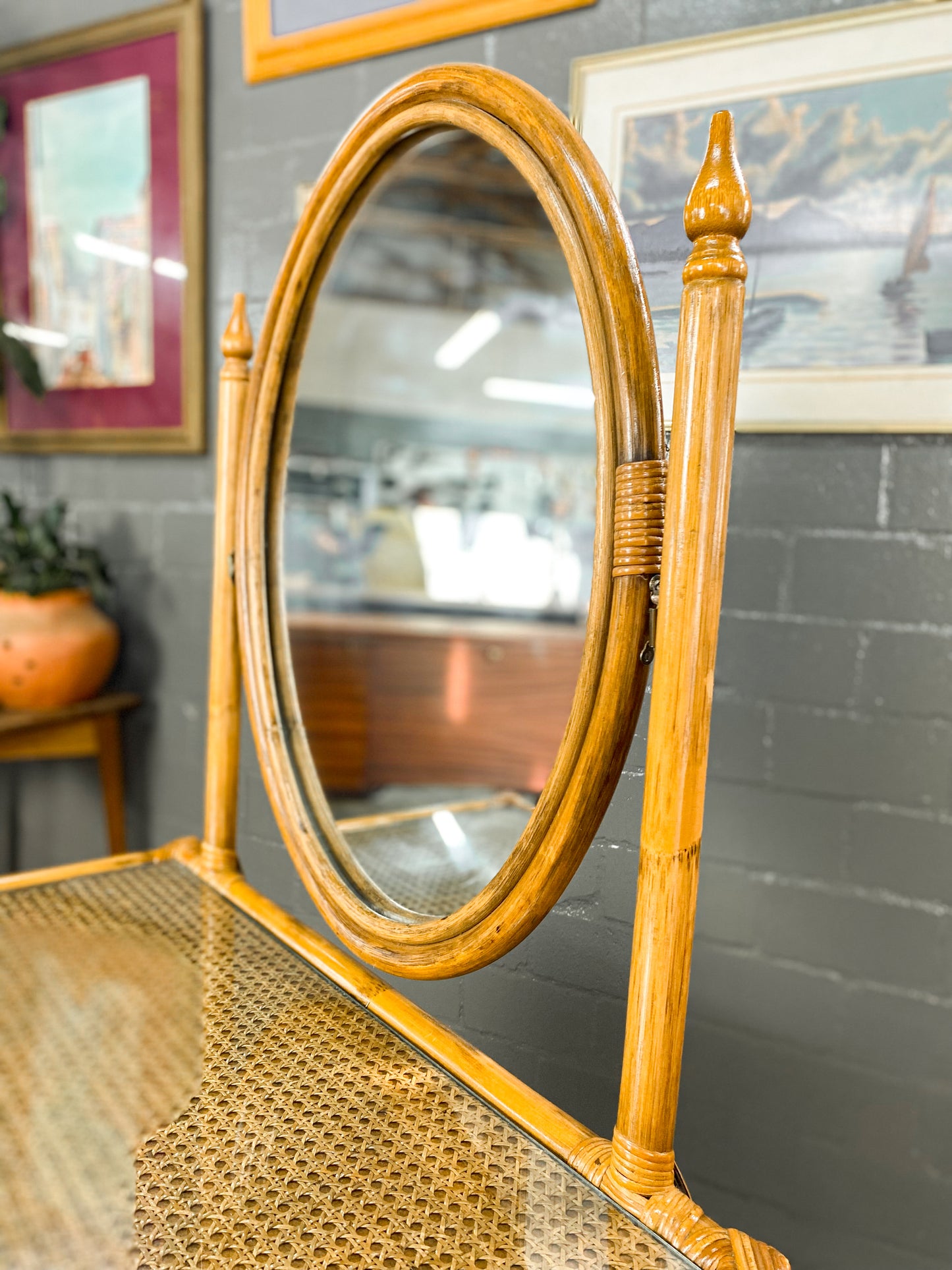 Cane Dresser & Stool