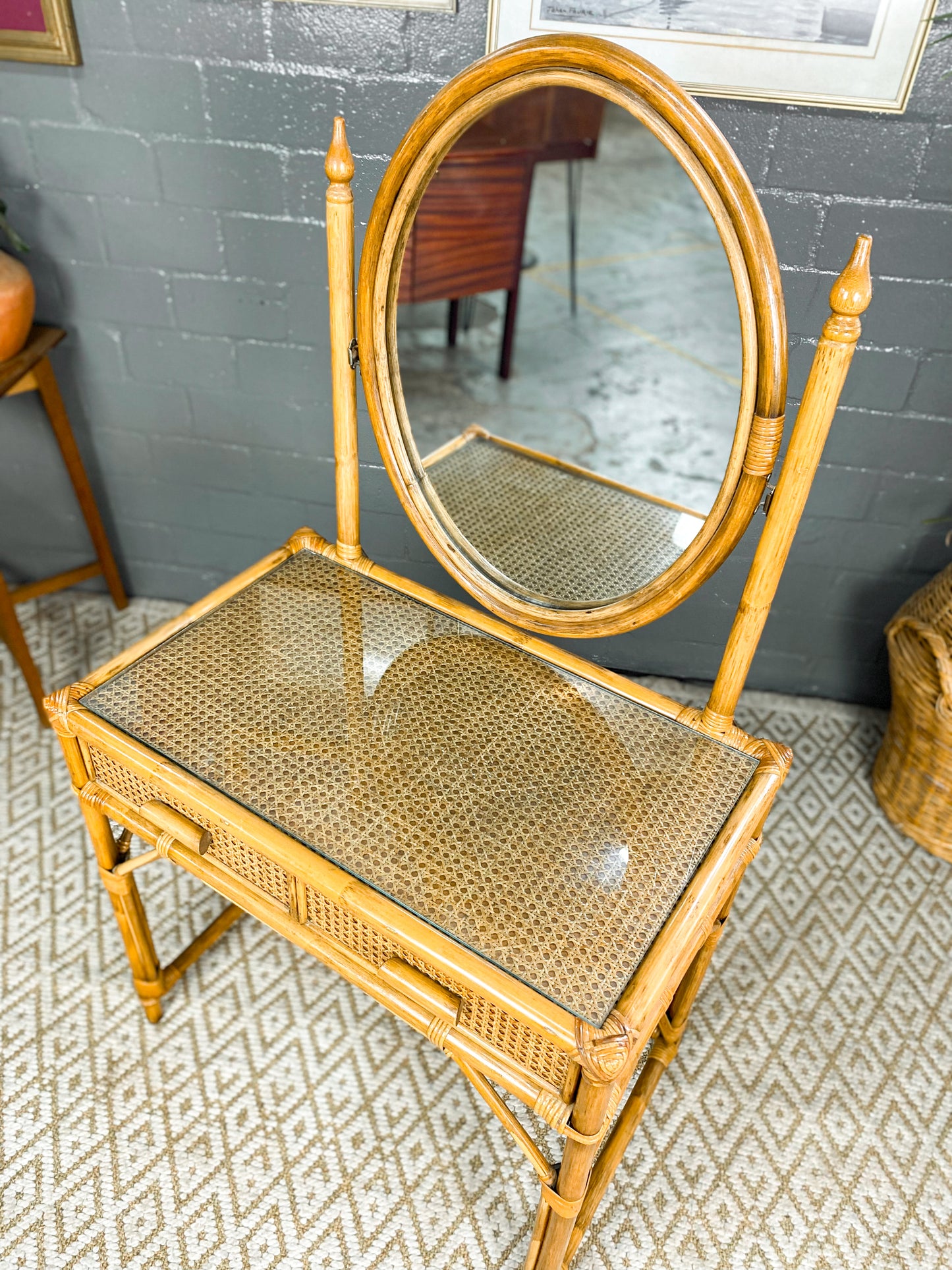 Cane Dresser & Stool