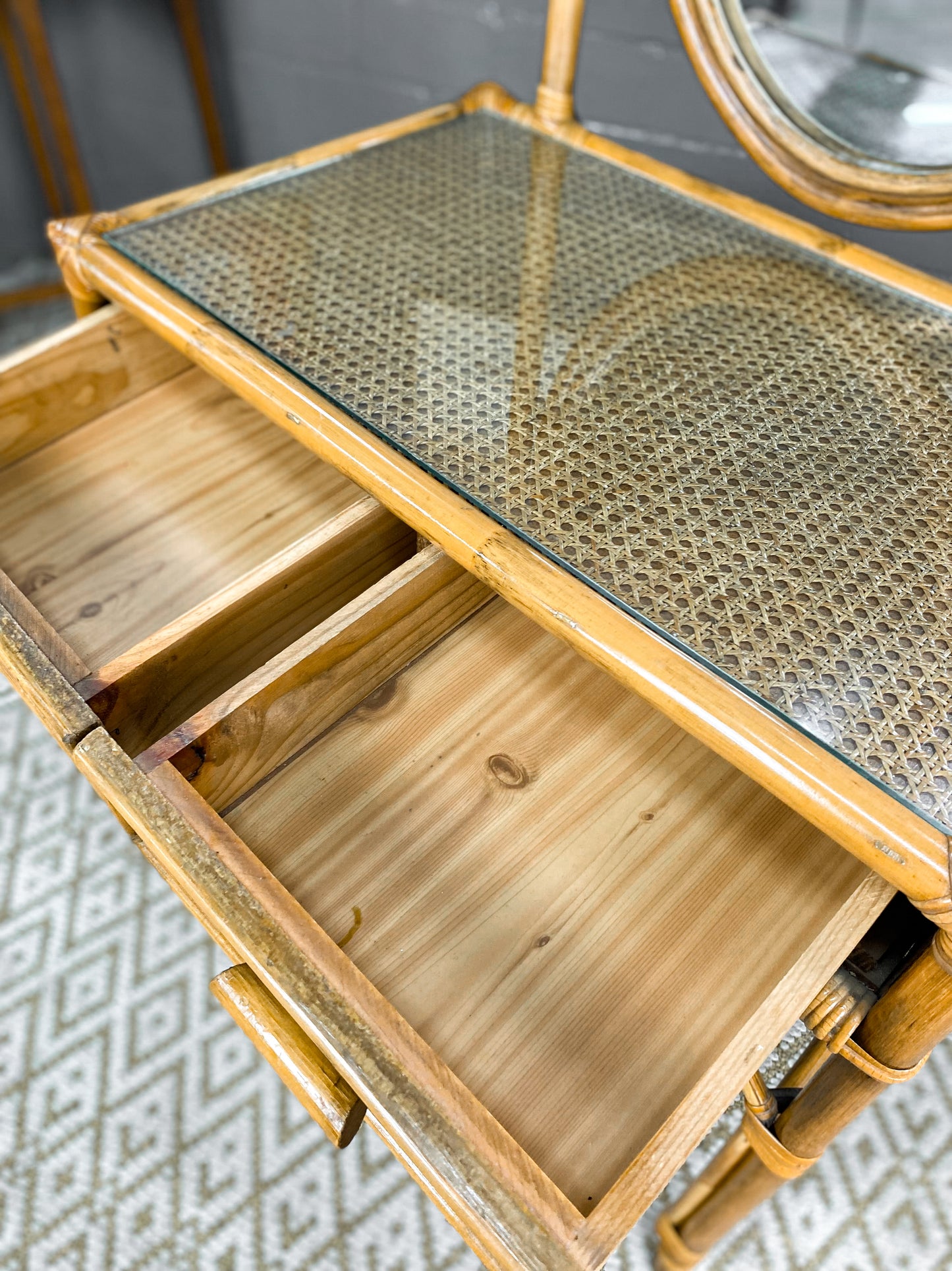 Cane Dresser & Stool