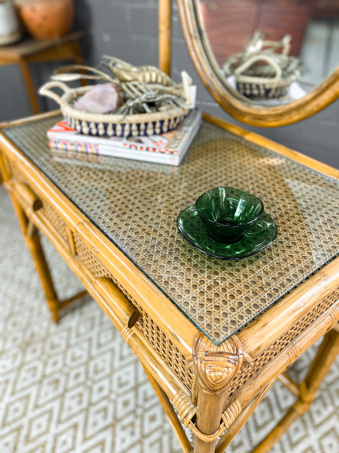 Cane Dresser & Stool