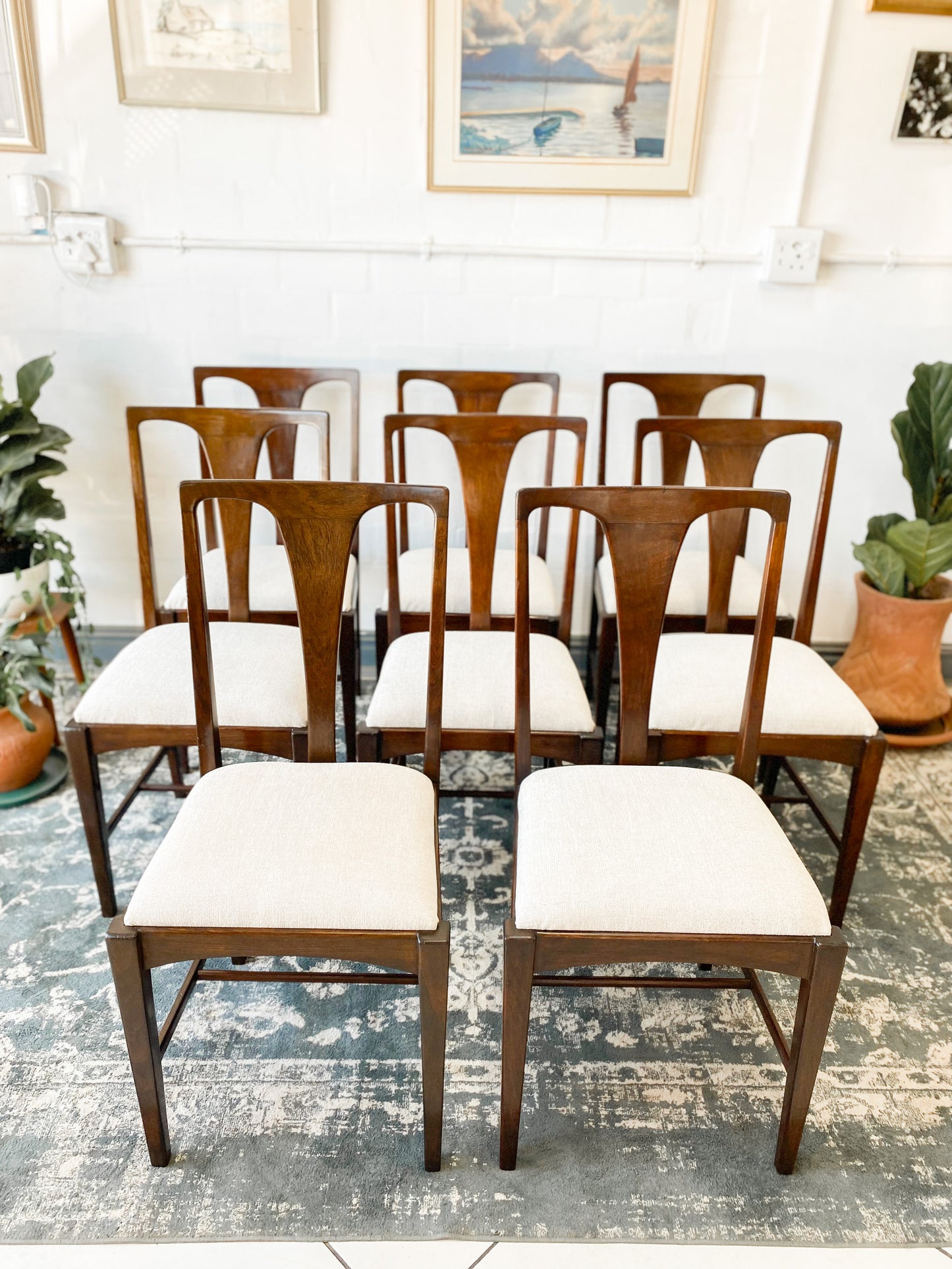 Set of 8 Mid Century Dining Chairs