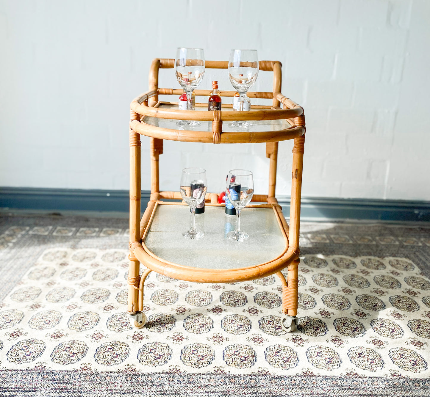 Retro Cane Drinks Trolley