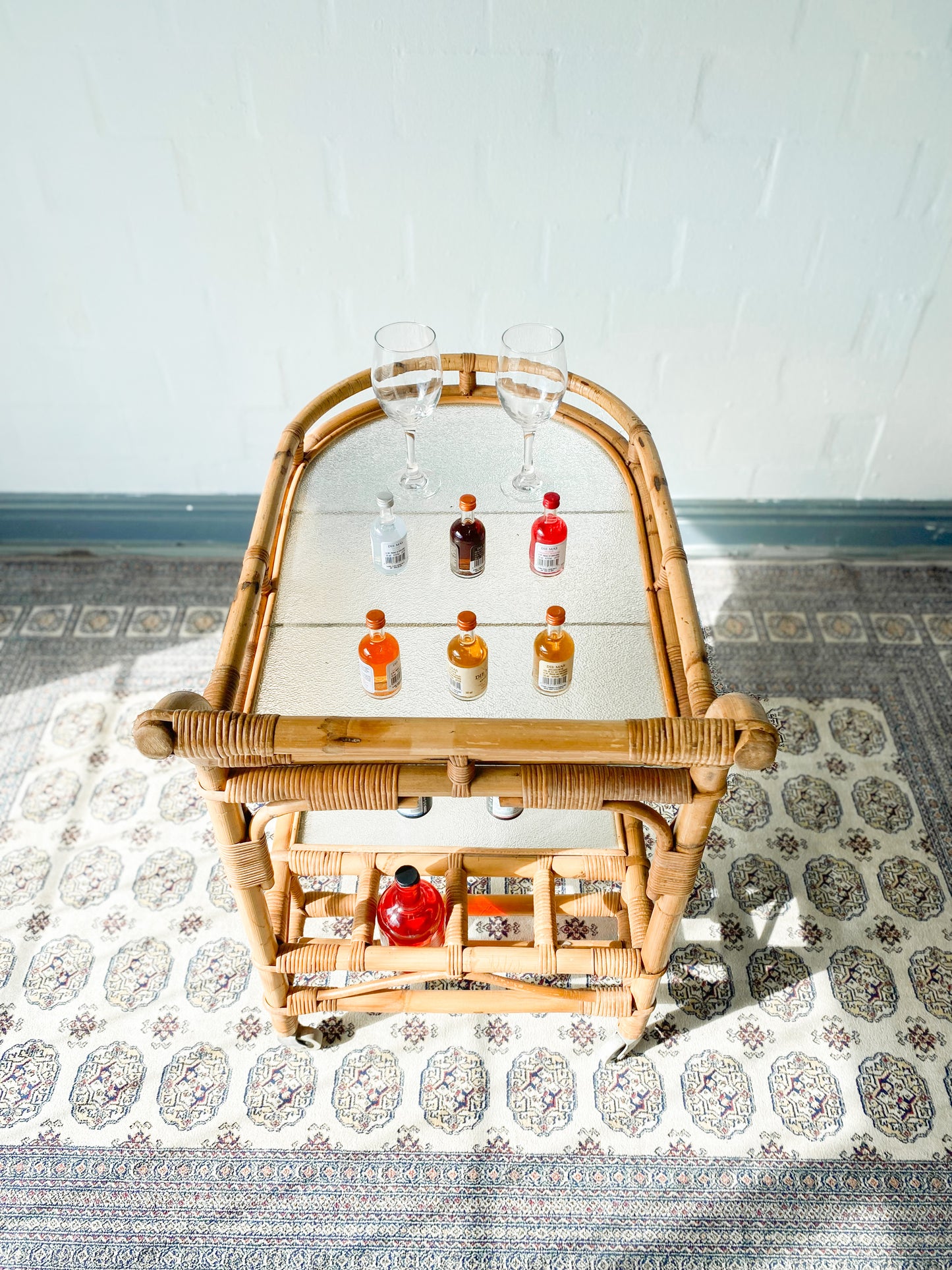 Retro Cane Drinks Trolley
