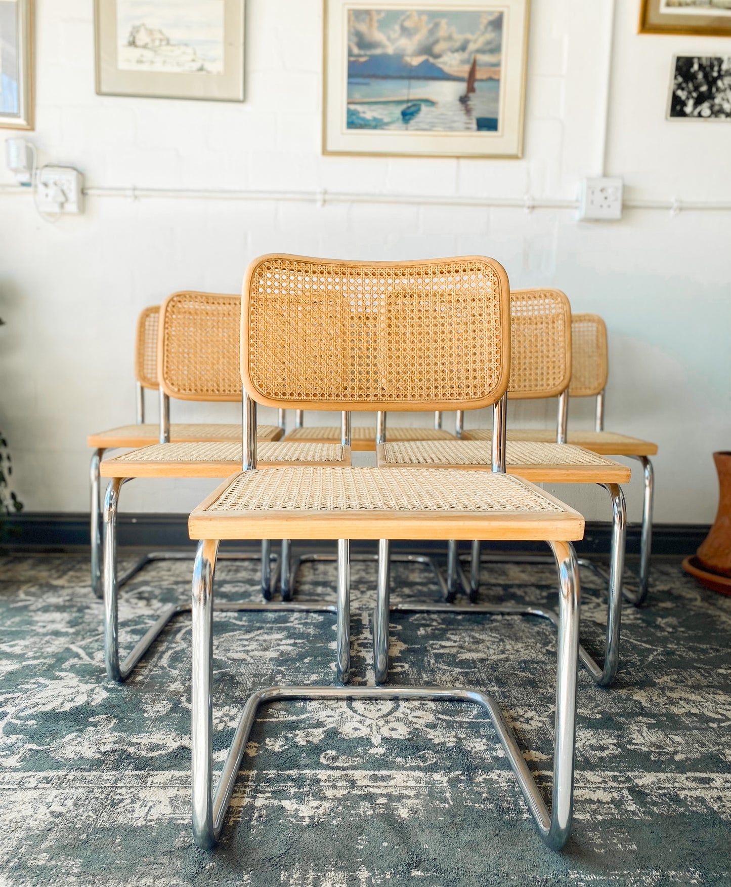 Set of 6 Cesca Style Dining Chairs