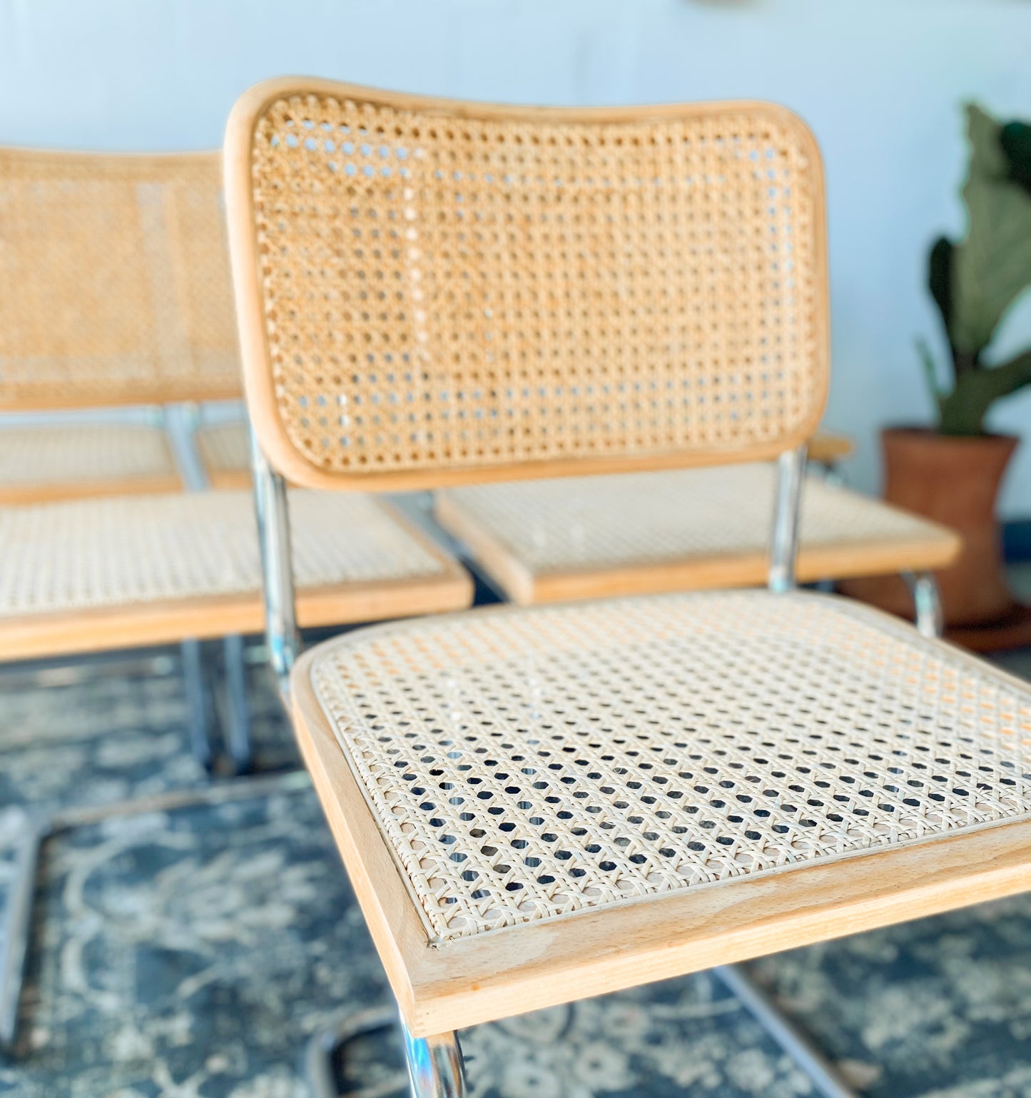 Set of 6 Cesca Style Dining Chairs