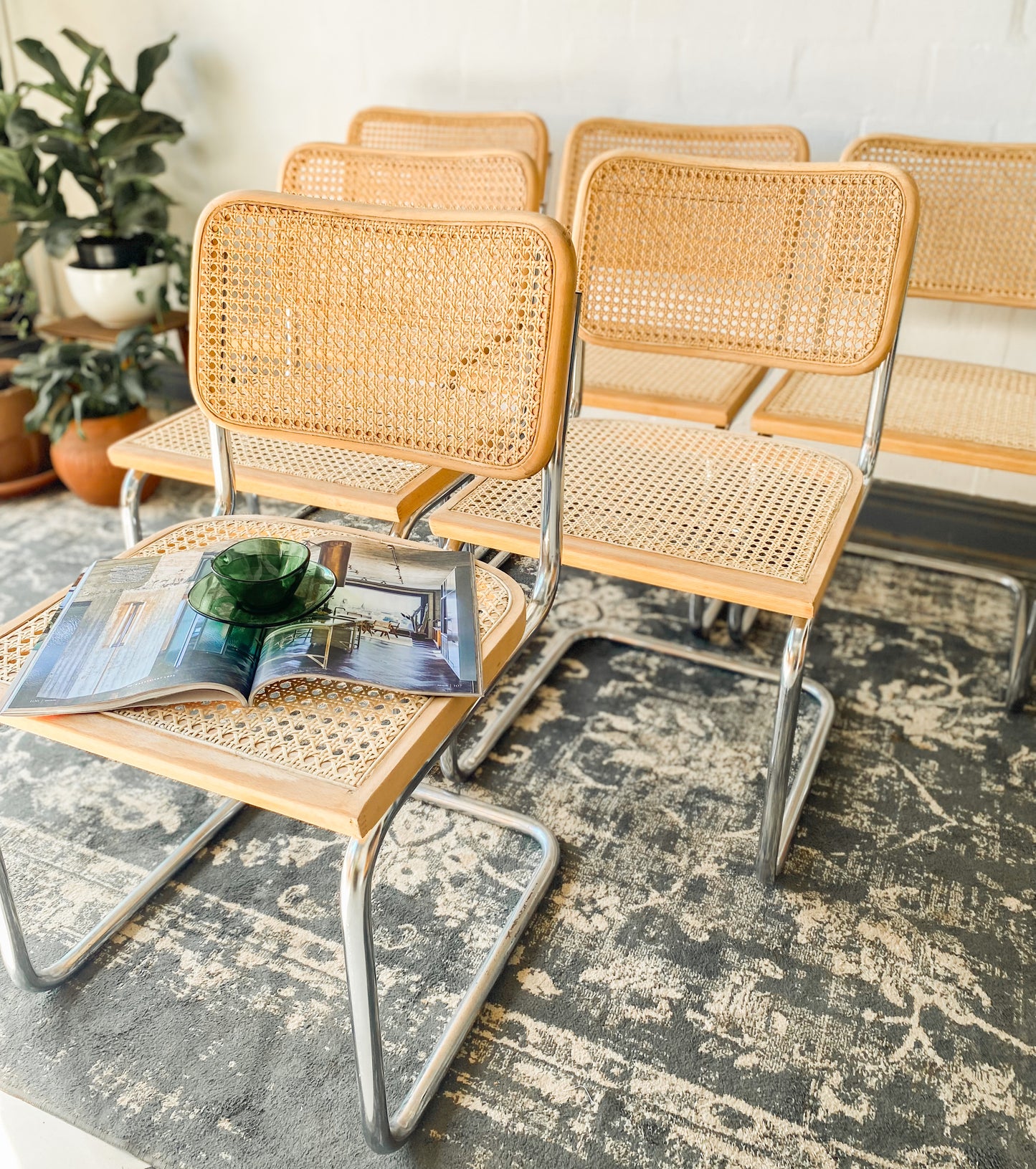Set of 6 Cesca Style Dining Chairs