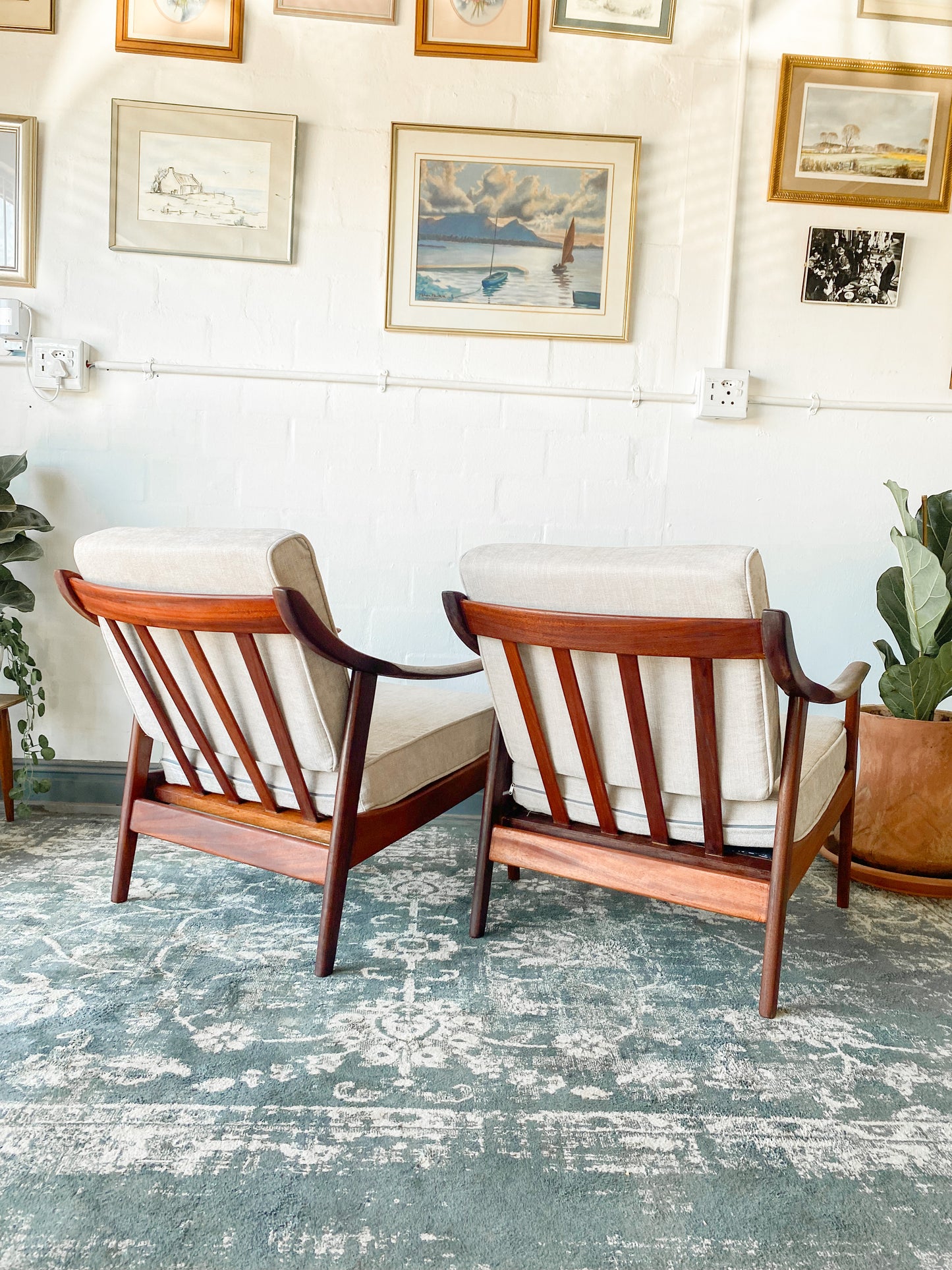 Pair of Mid-Century Modern Teak Armchairs