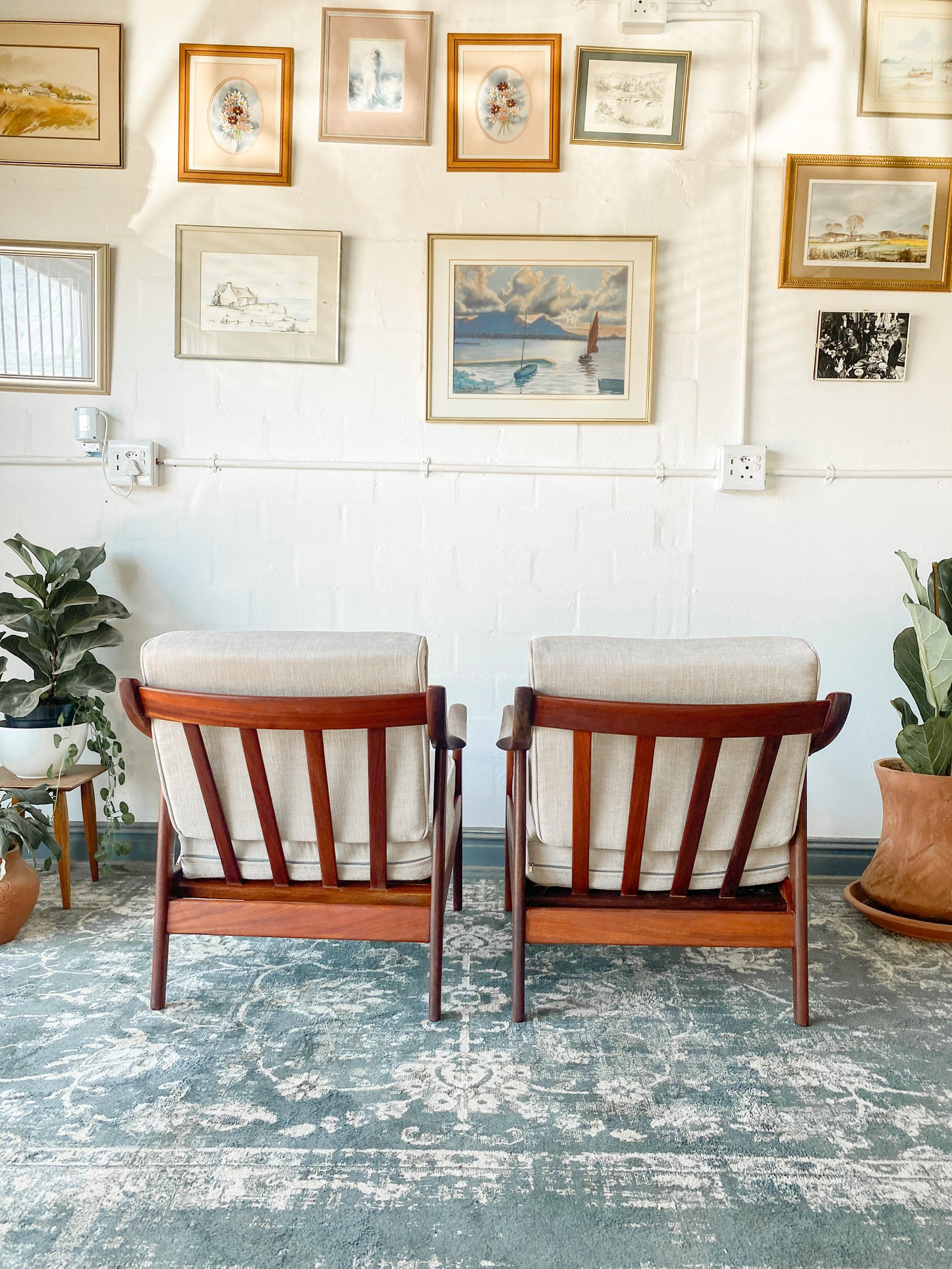Pair of Mid-Century Modern Teak Armchairs
