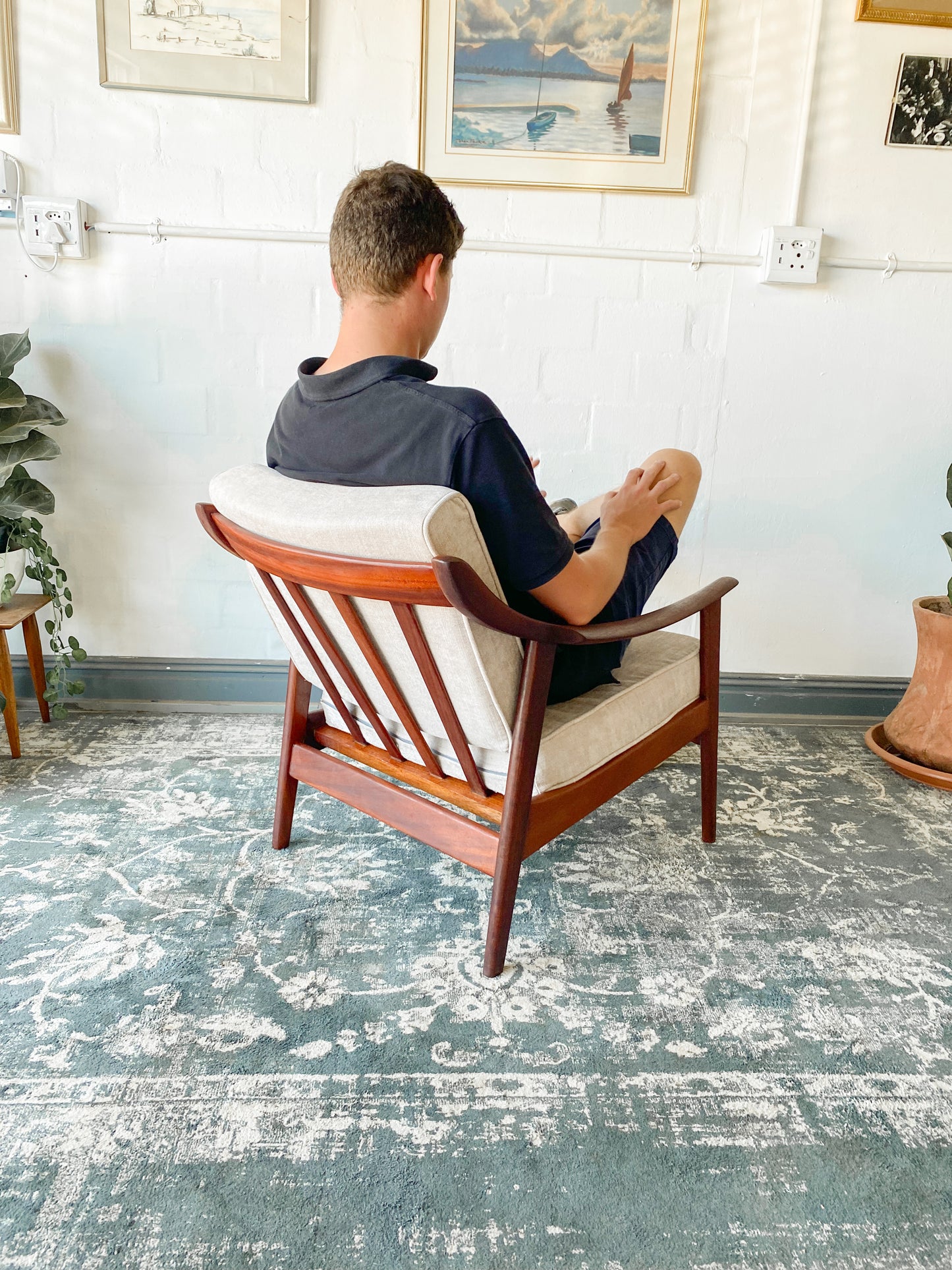 Pair of Mid-Century Modern Teak Armchairs