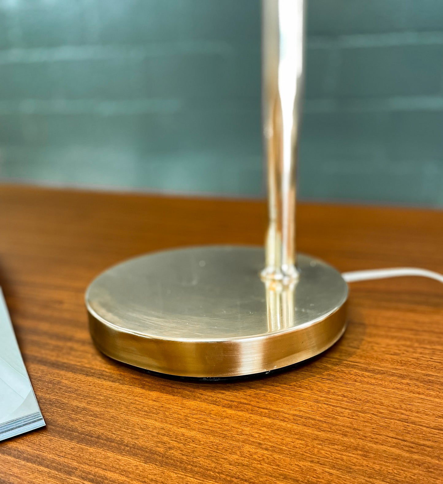 Brass Mid Century Lamp with Shade