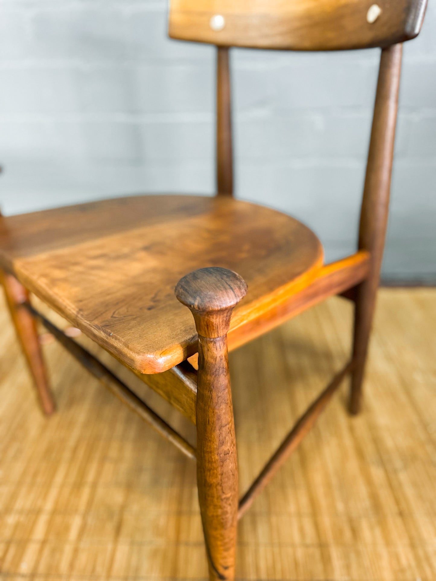 "Mid-Century Imbuia Wood Dining Chair Inspired by FINN JUHL's 'Bwana' Design"
