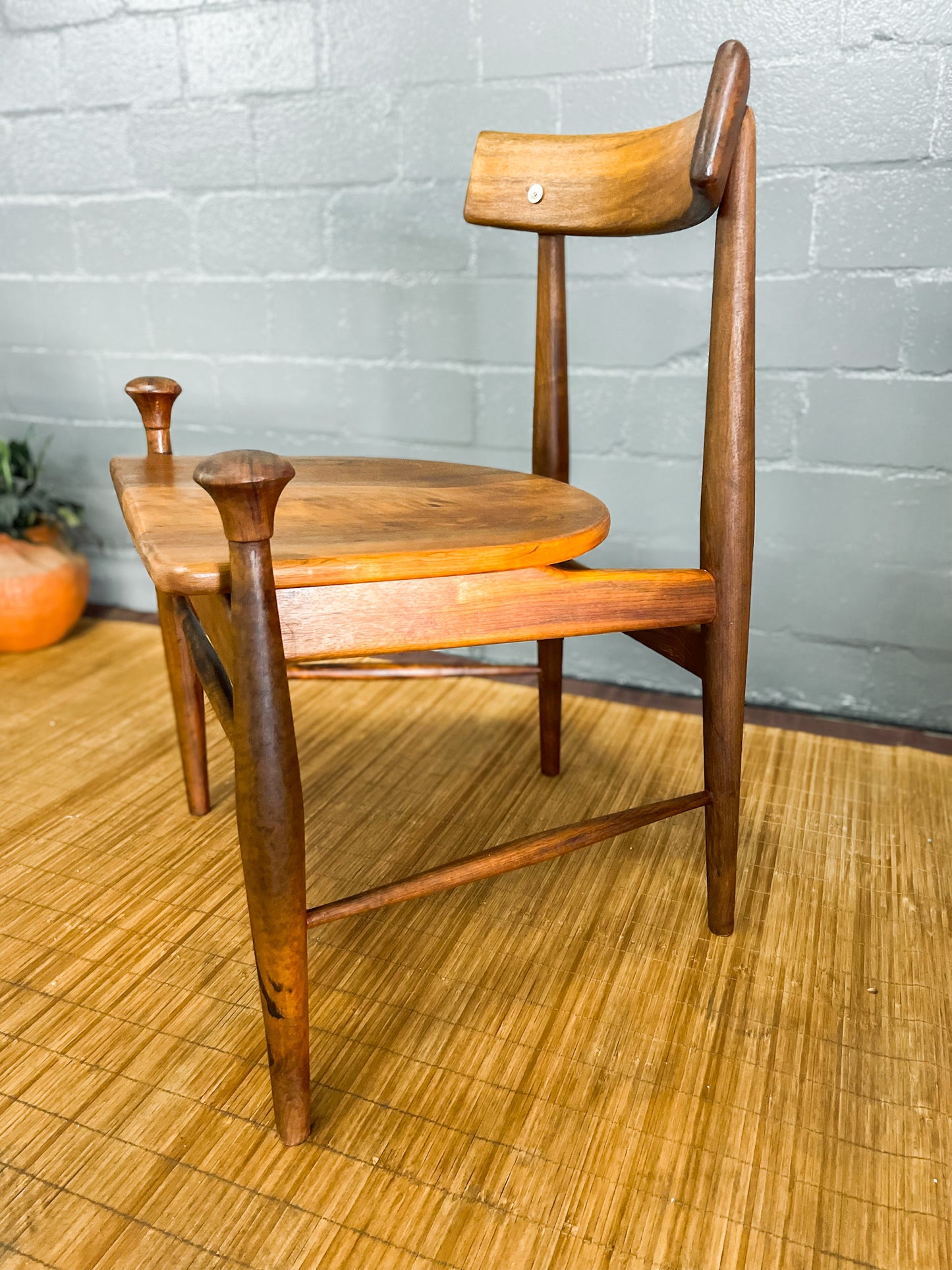 "Mid-Century Imbuia Wood Dining Chair Inspired by FINN JUHL's 'Bwana' Design"