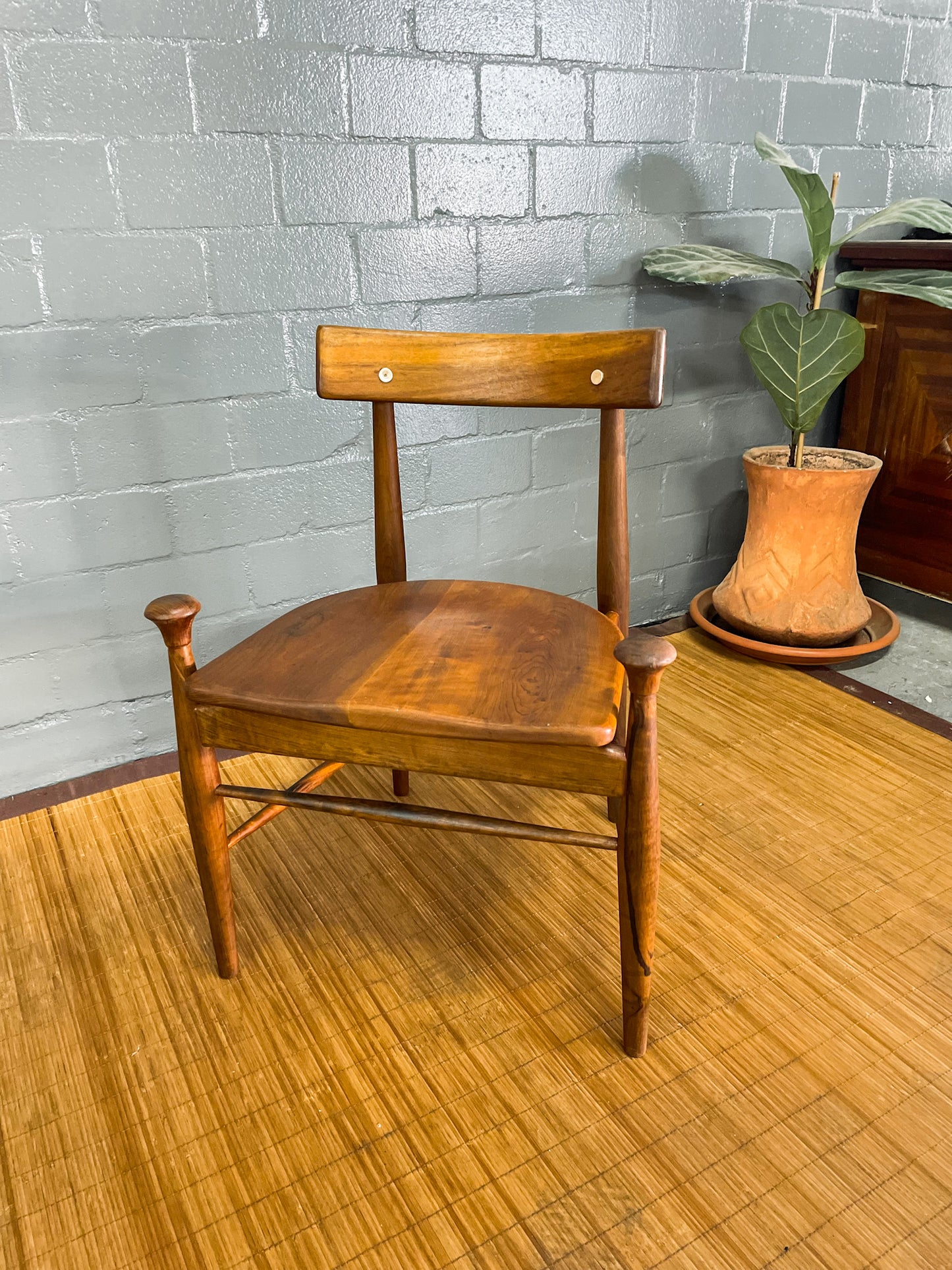 "Mid-Century Imbuia Wood Dining Chair Inspired by FINN JUHL's 'Bwana' Design"