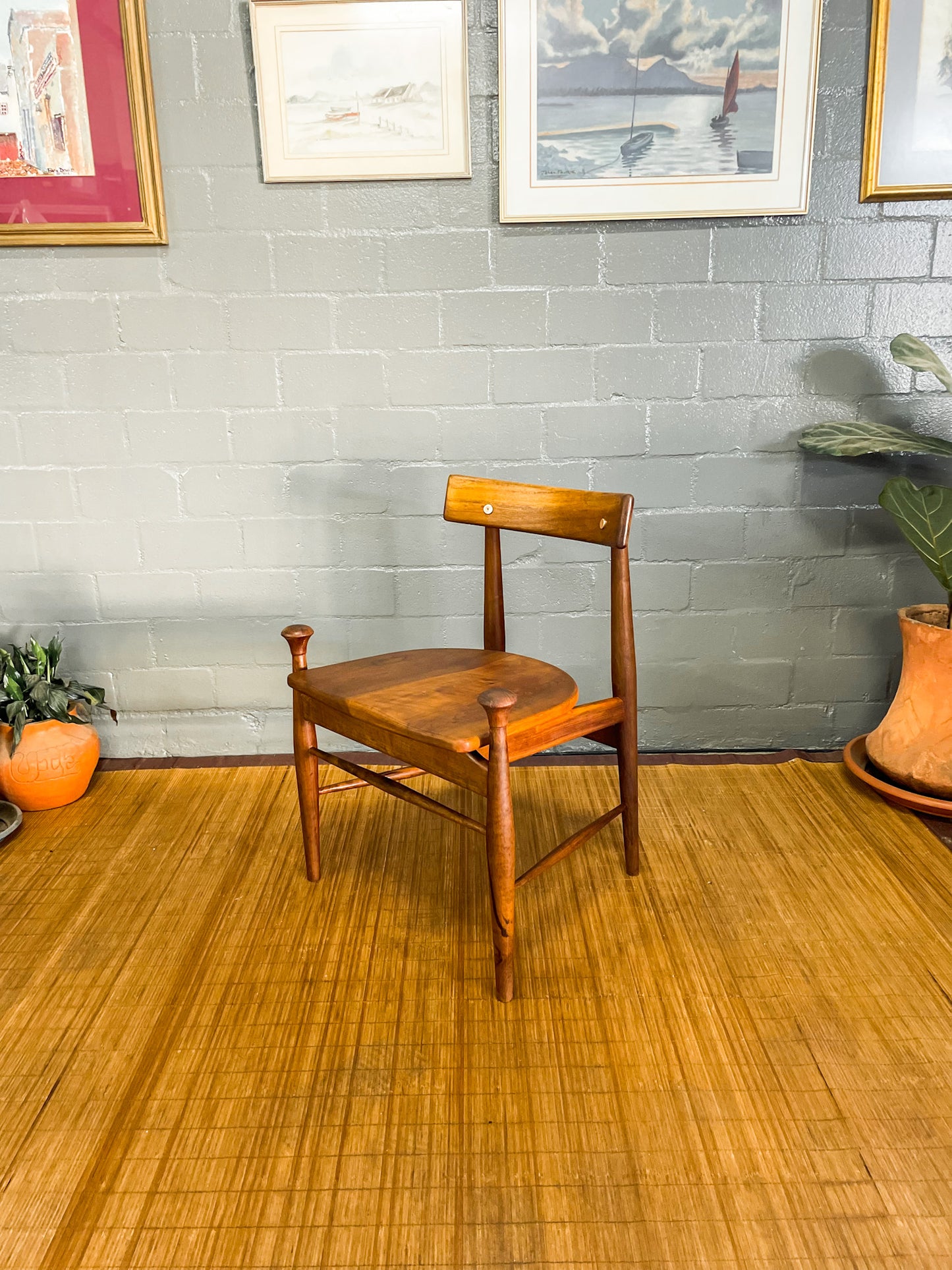 "Mid-Century Imbuia Wood Dining Chair Inspired by FINN JUHL's 'Bwana' Design"