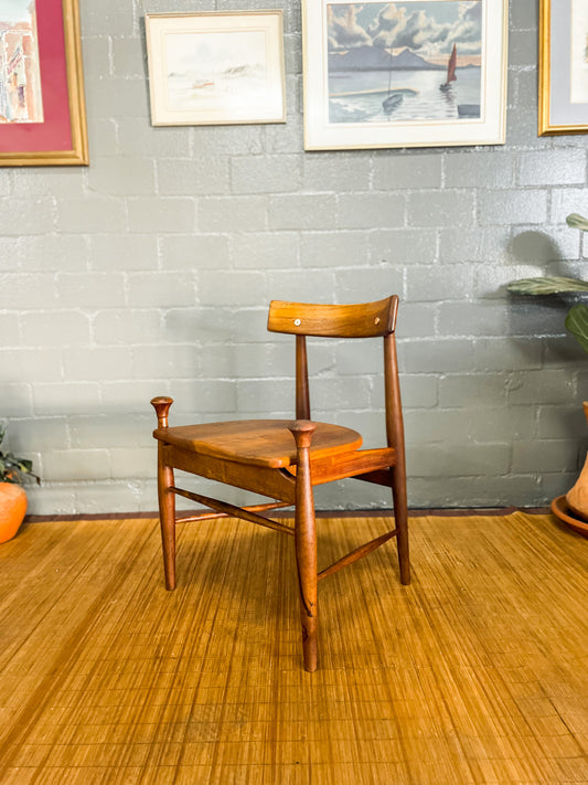 "Mid-Century Imbuia Wood Dining Chair Inspired by FINN JUHL's 'Bwana' Design"