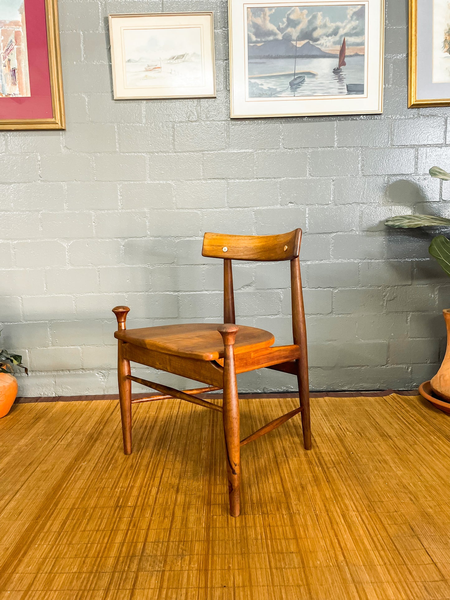 "Mid-Century Imbuia Wood Dining Chair Inspired by FINN JUHL's 'Bwana' Design"