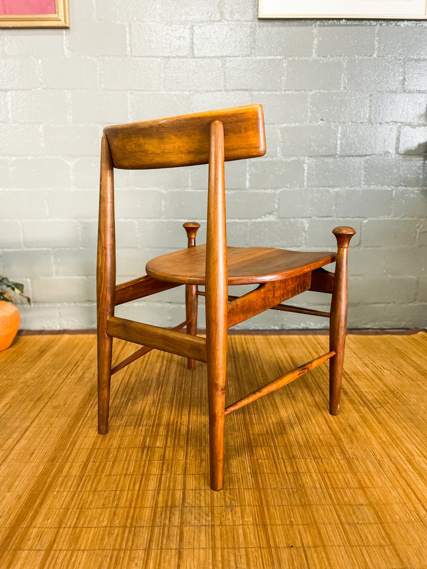 "Mid-Century Imbuia Wood Dining Chair Inspired by FINN JUHL's 'Bwana' Design"
