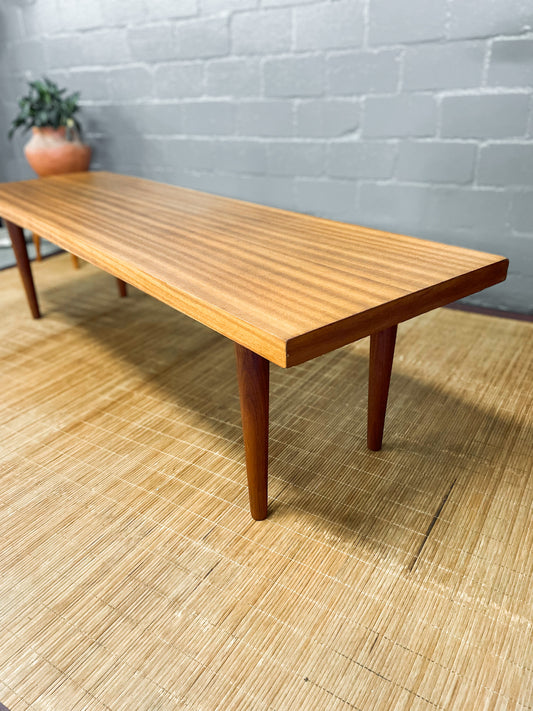 Sleek Teak Long Coffee Table - Mid-Century Modern Design