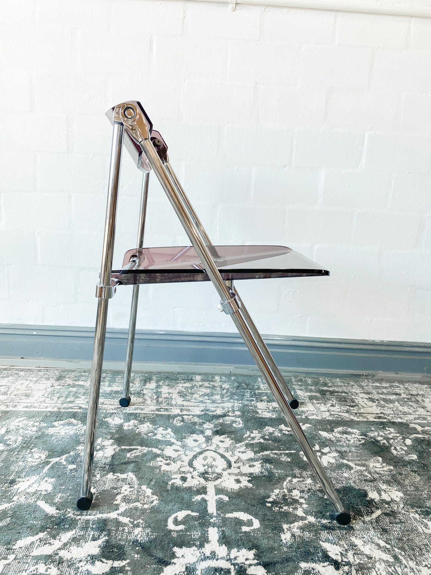Pair of Giancarlo Piretti Lucite Folding Chairs