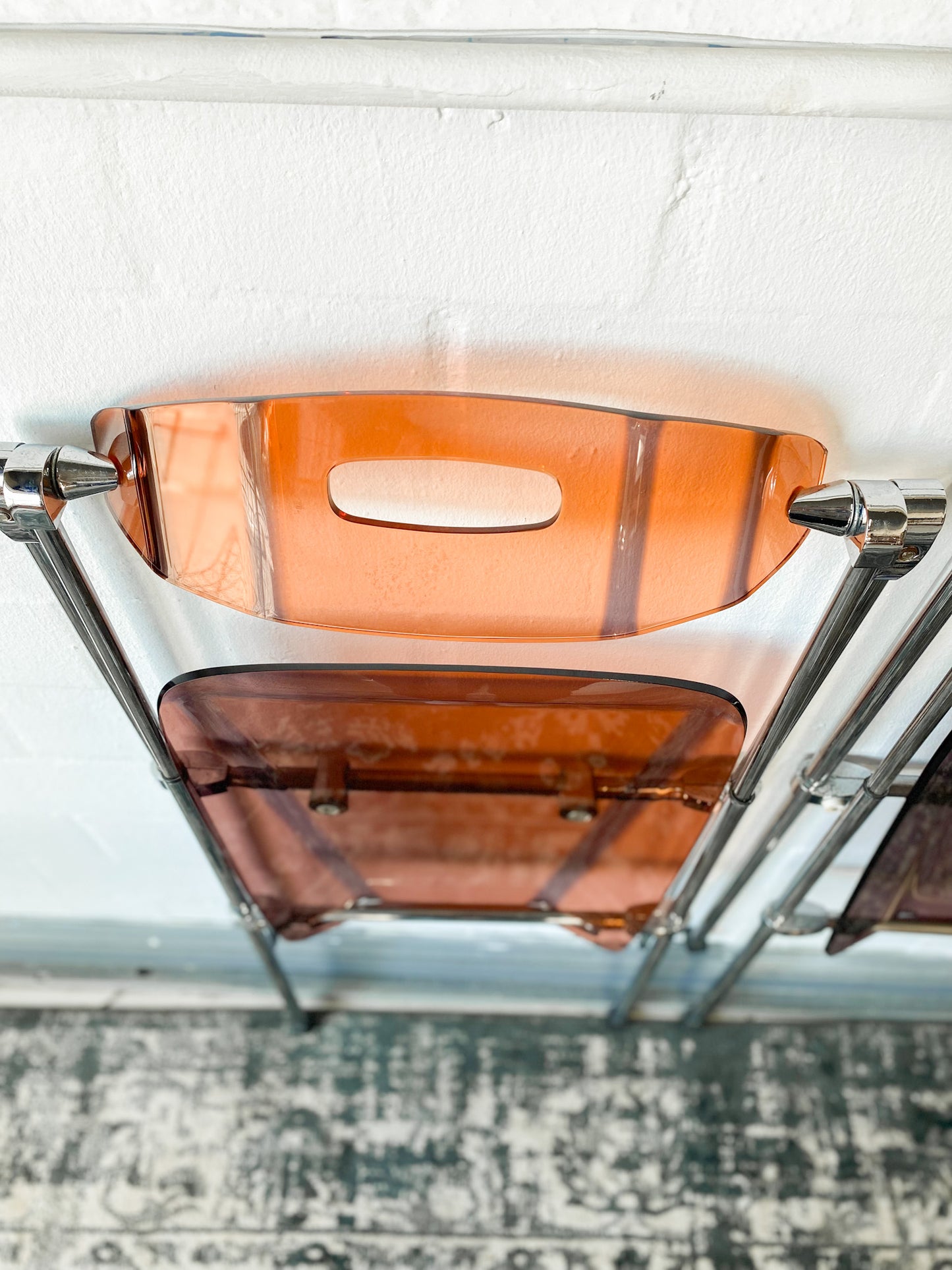 Pair of Giancarlo Piretti Lucite Folding Chairs