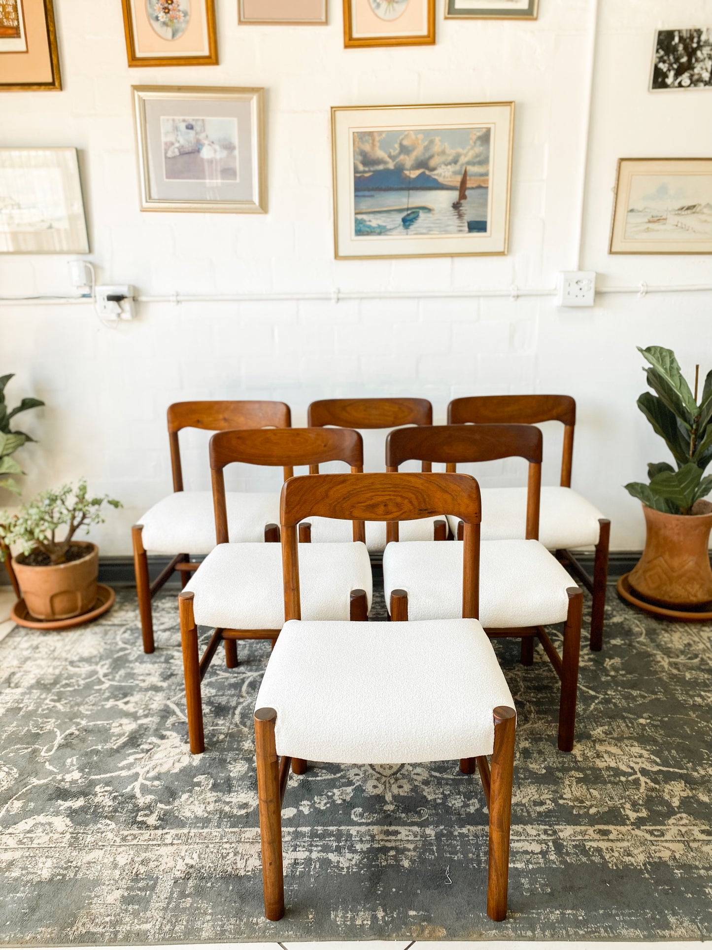 Set of 6 Kiaat Artecasa Dining Chairs