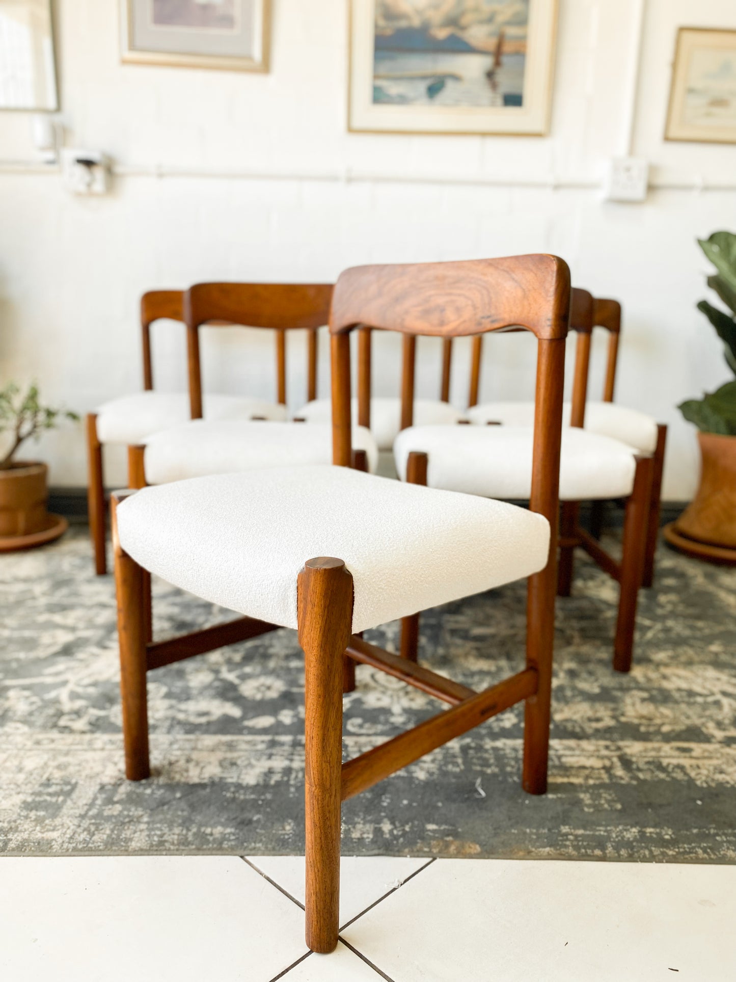 Set of 6 Kiaat Artecasa Dining Chairs