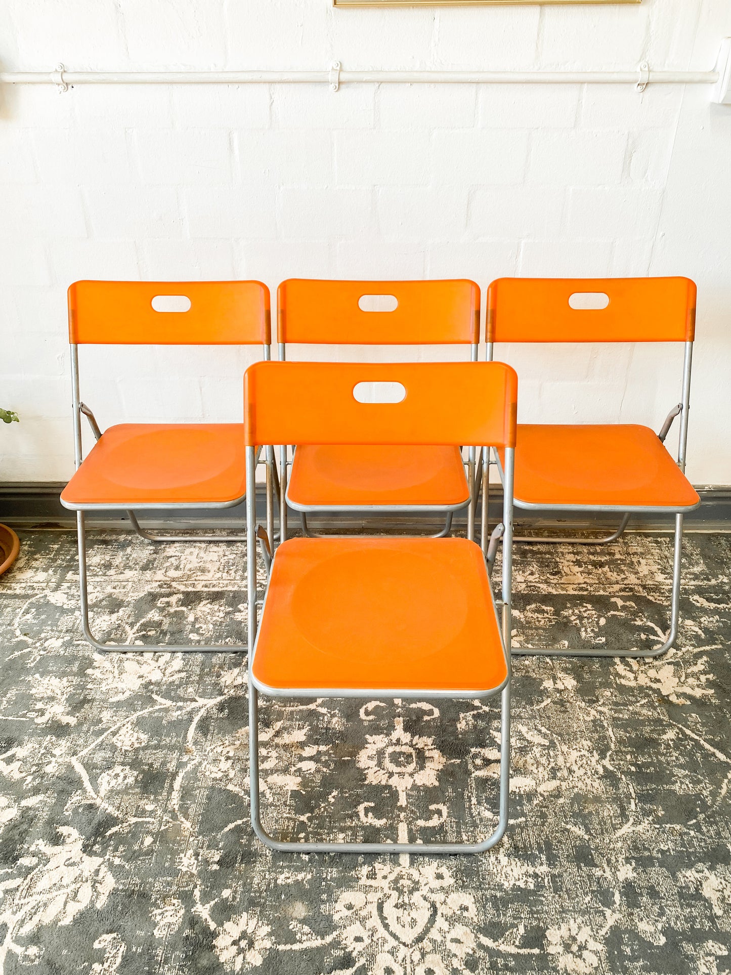 Set of 4 Piretti-style Folding Chairs