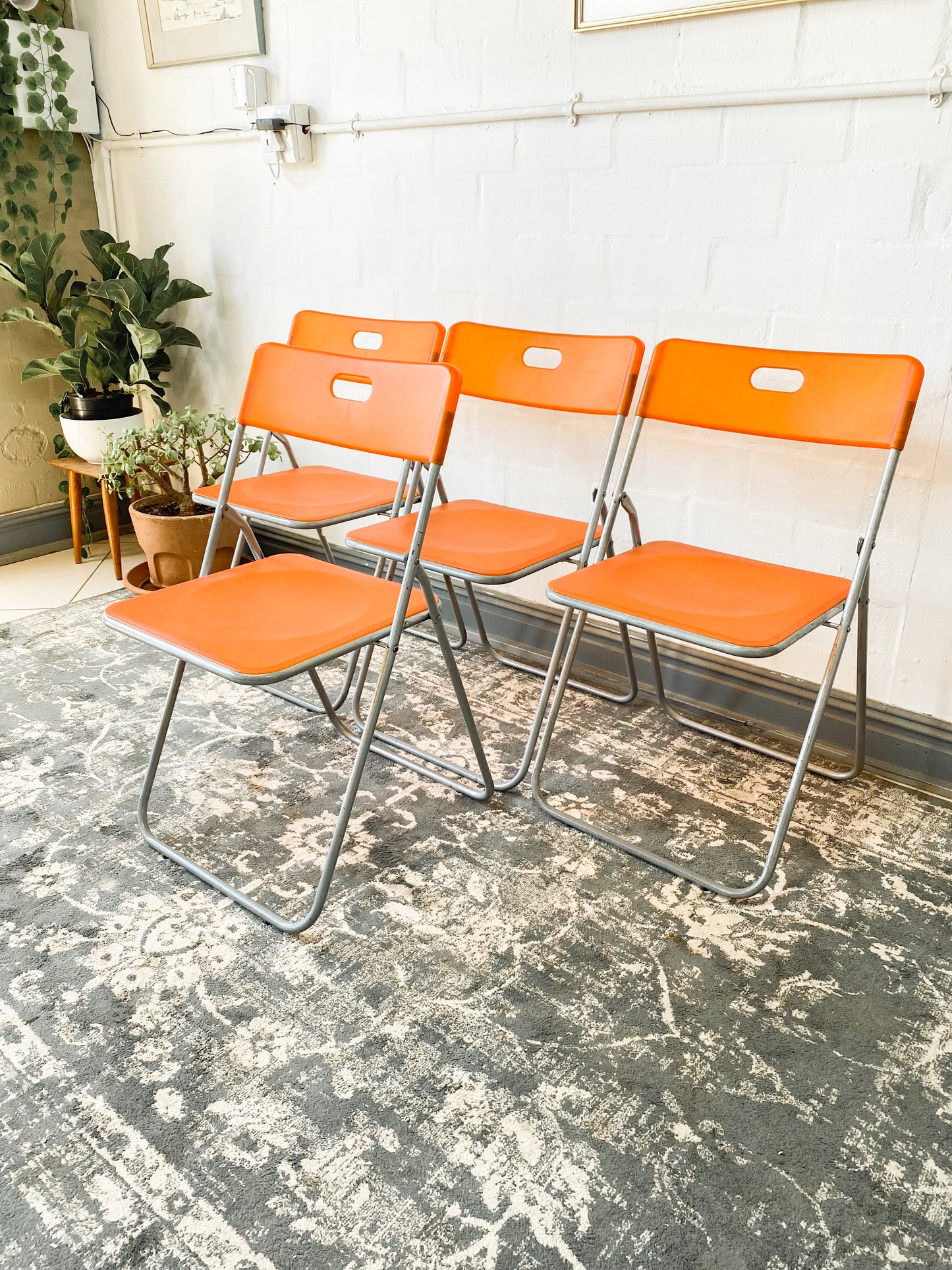 Set of 4 Piretti-style Folding Chairs