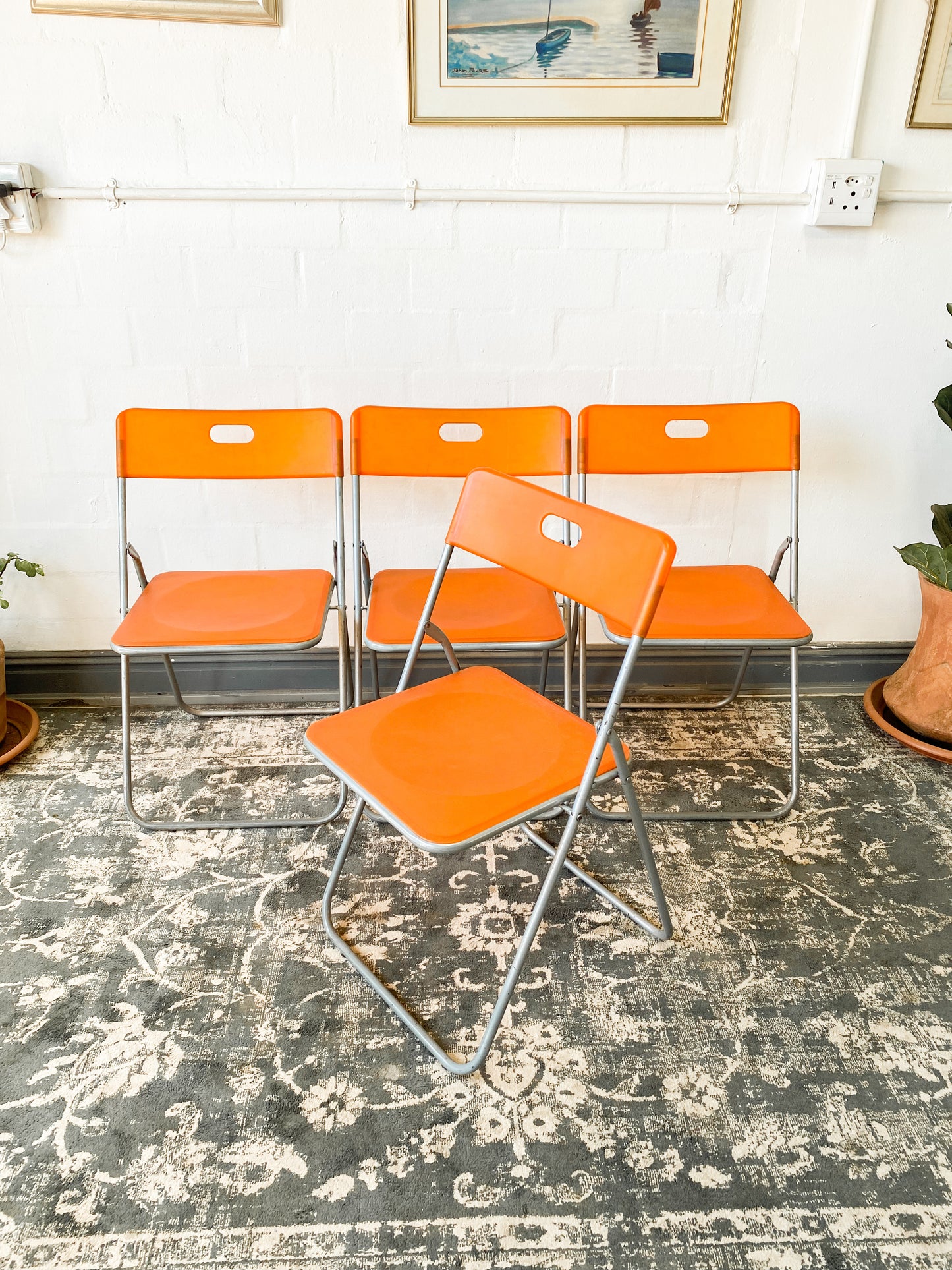 Set of 4 Piretti-style Folding Chairs
