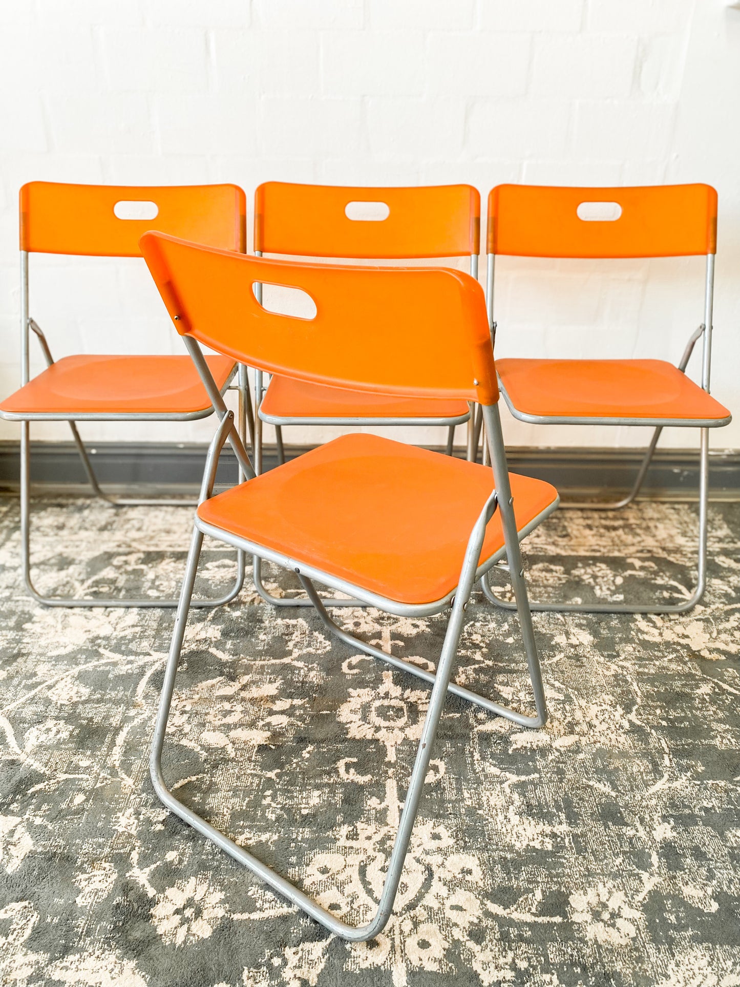 Set of 4 Piretti-style Folding Chairs