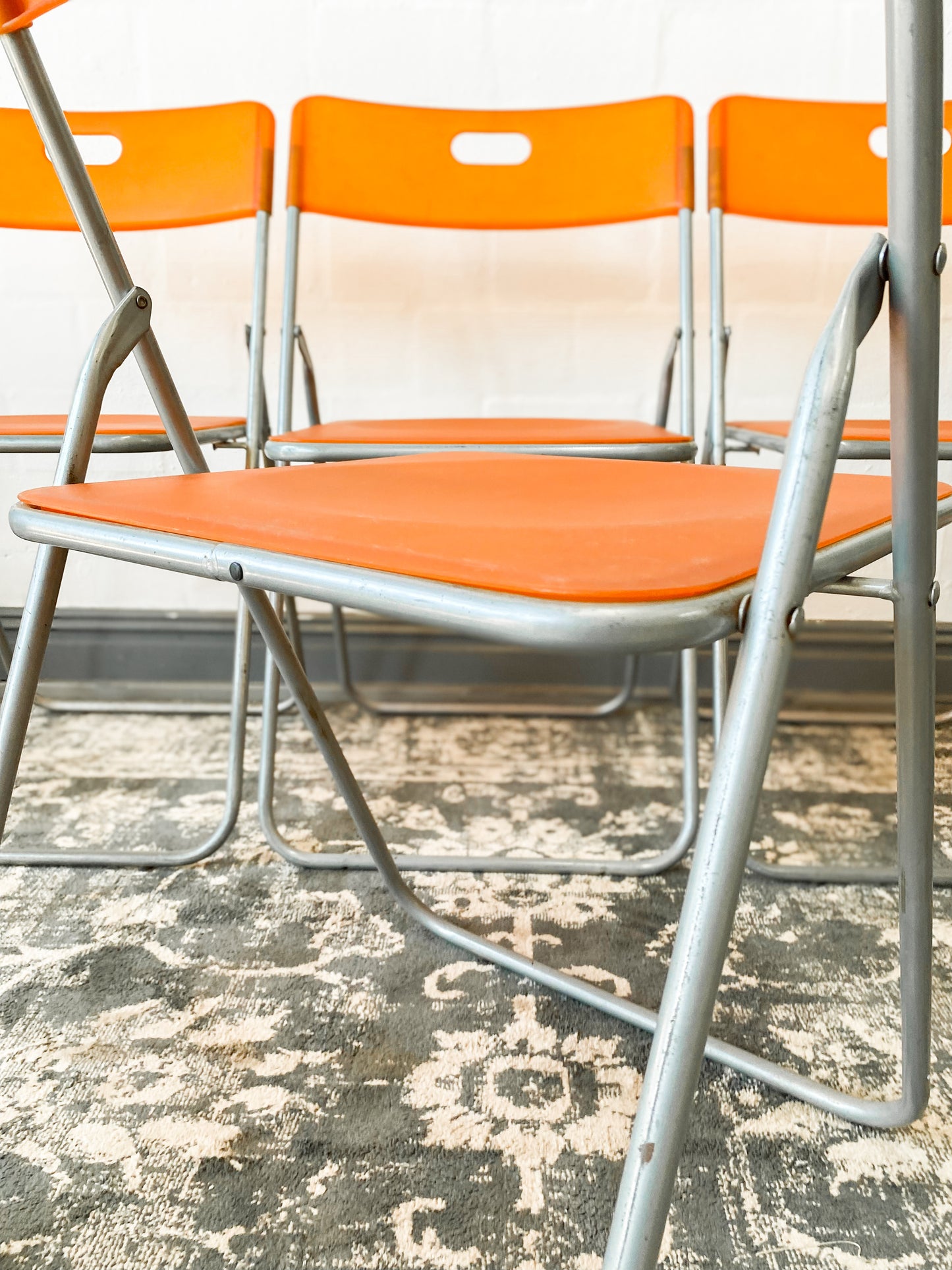 Set of 4 Piretti-style Folding Chairs