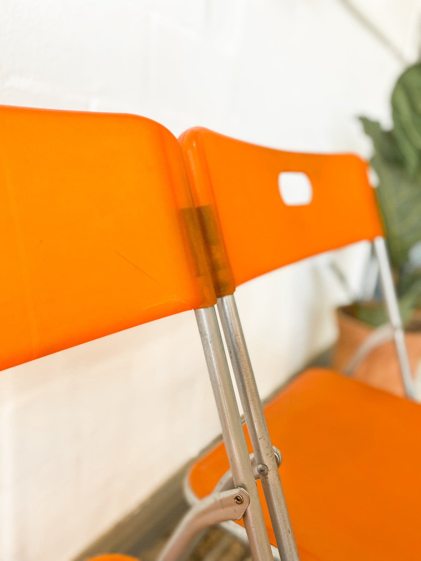 Set of 4 Piretti-style Folding Chairs