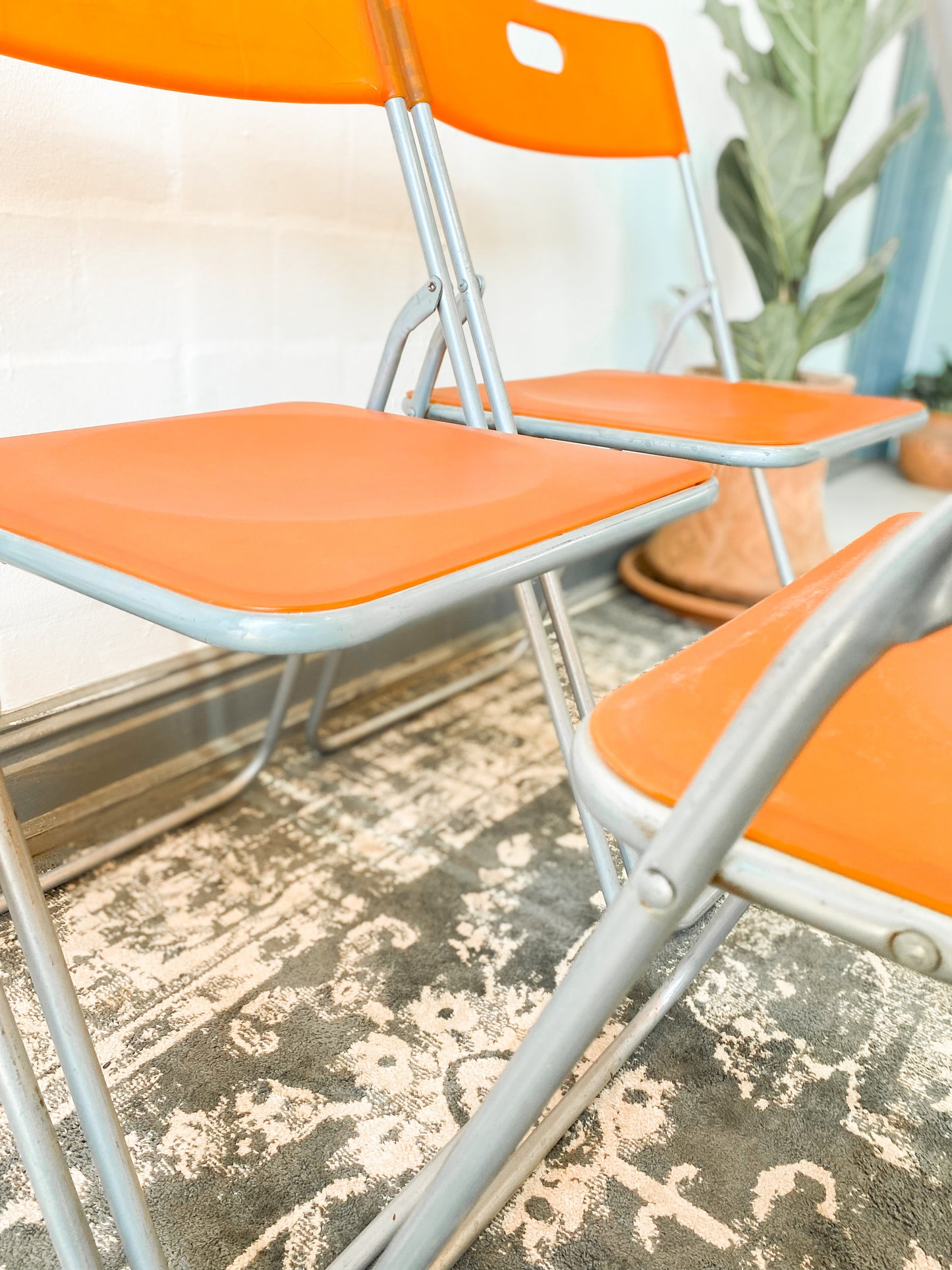 Set of 4 Piretti-style Folding Chairs