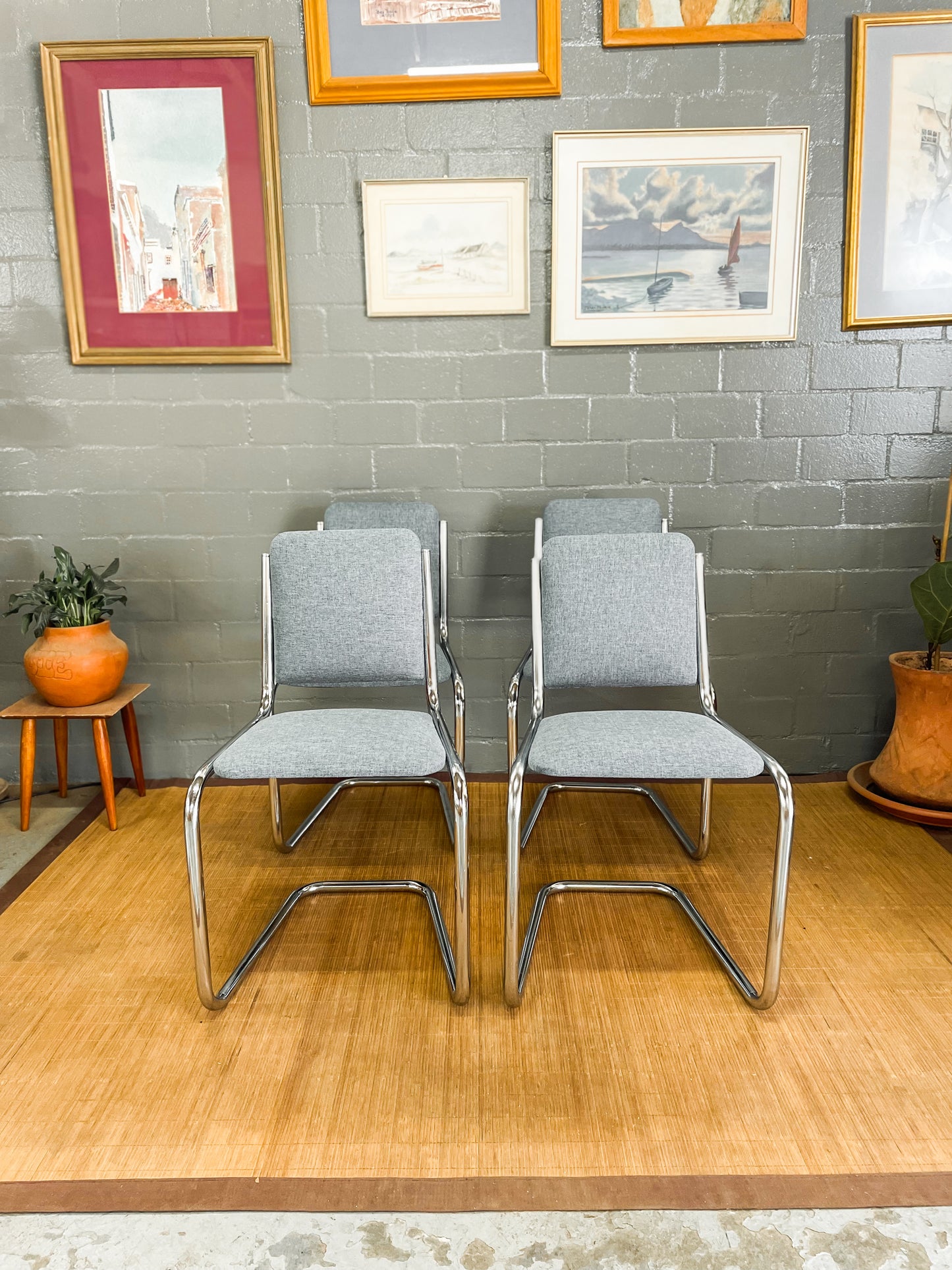 Vintage Chrome Cesca Style Dining Set