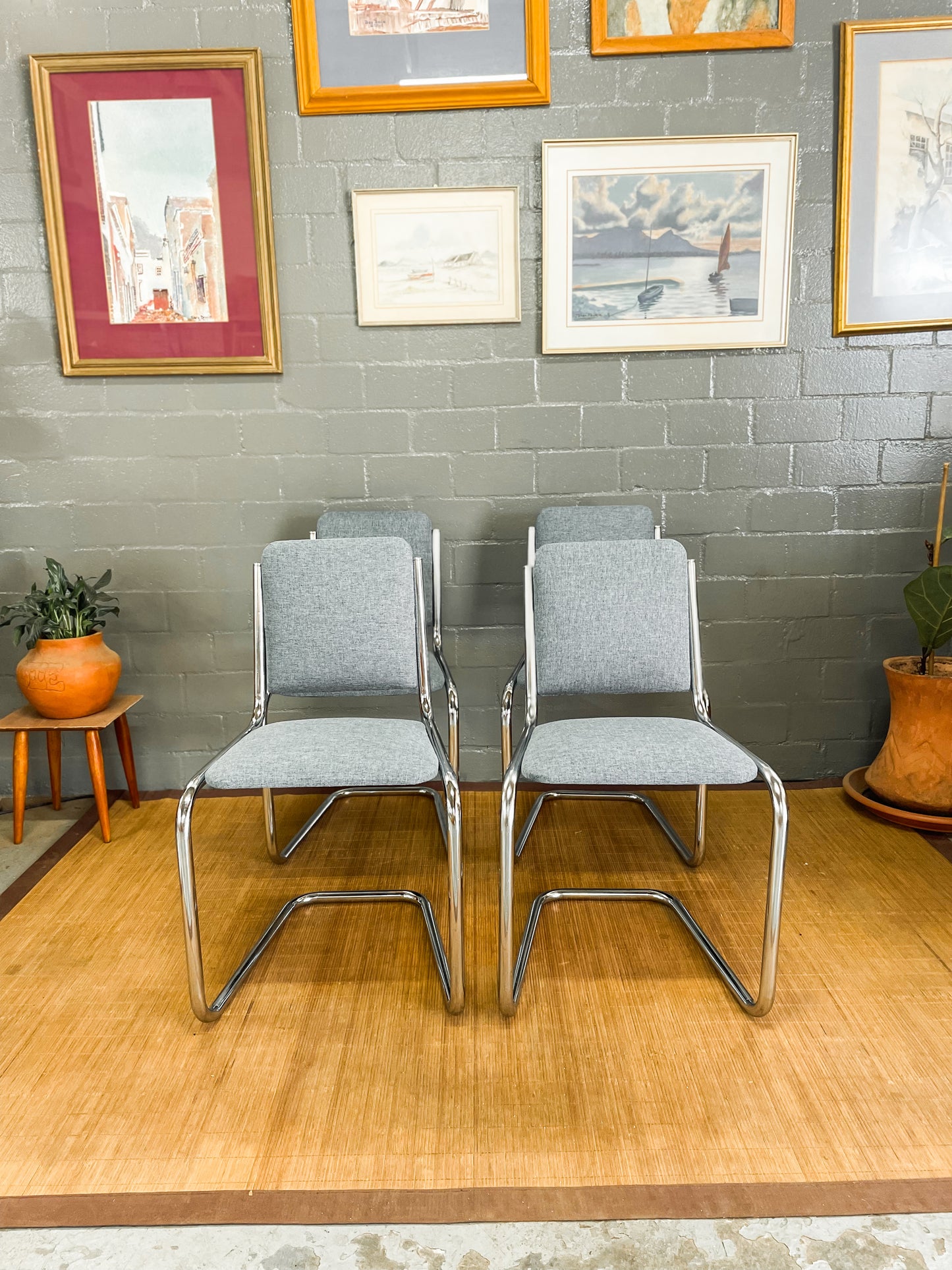 Vintage Chrome Cesca Style Dining Set