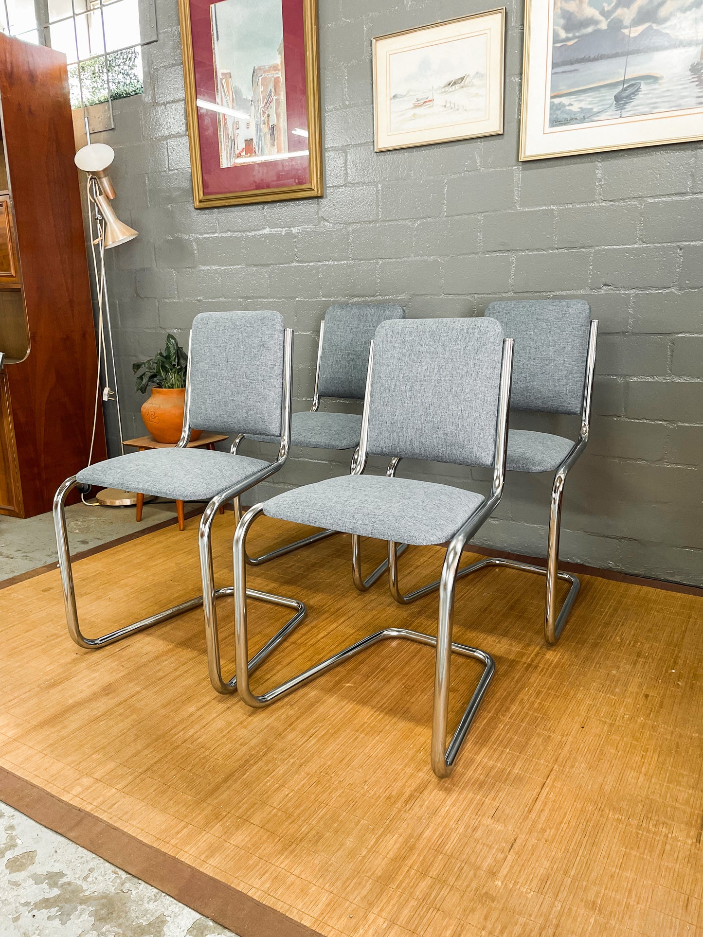 Vintage Chrome Cesca Style Dining Set