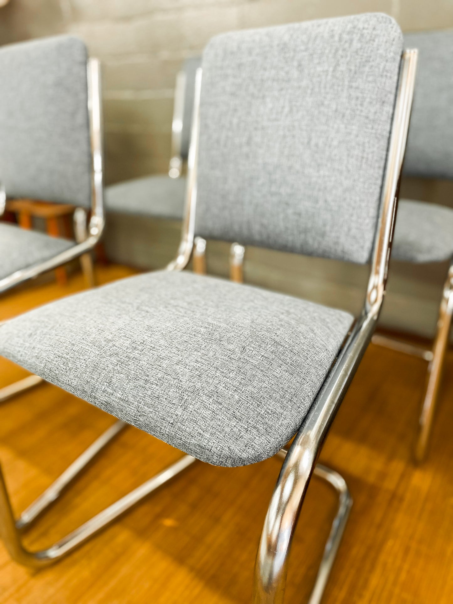 Vintage Chrome Cesca Style Dining Set