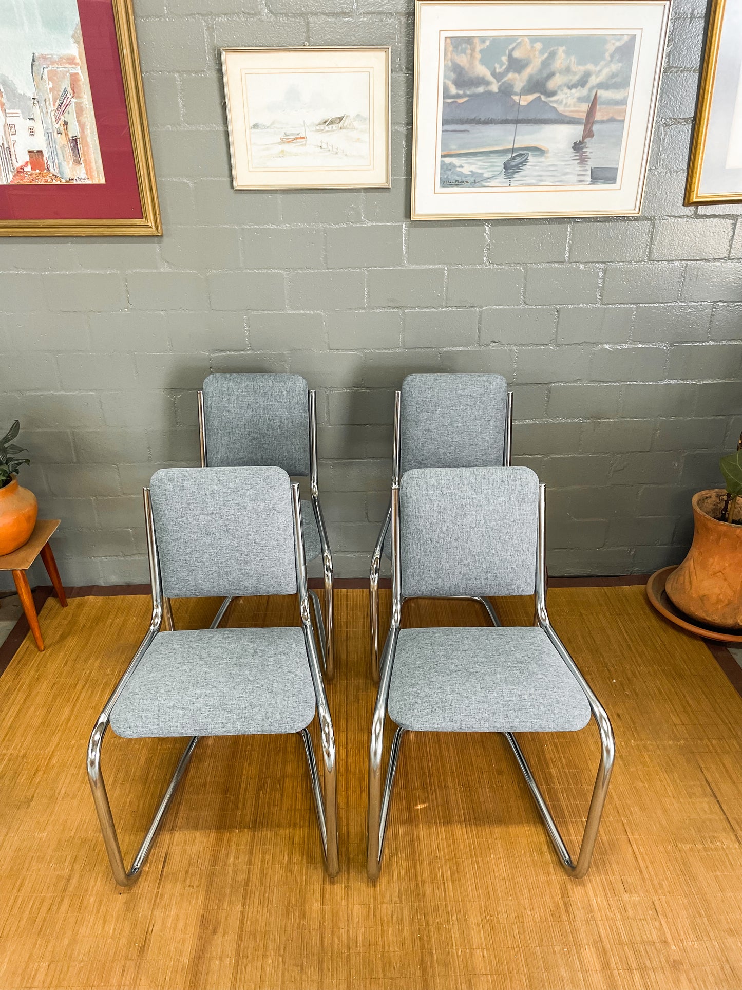 Vintage Chrome Cesca Style Dining Set