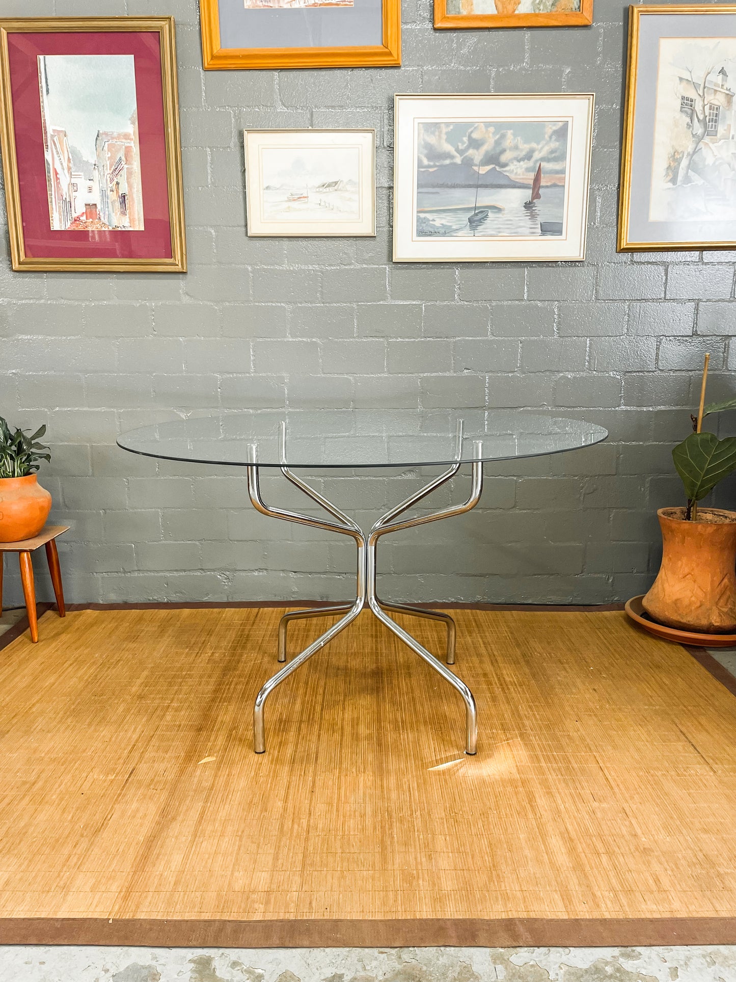 Vintage Chrome Cesca Style Dining Set