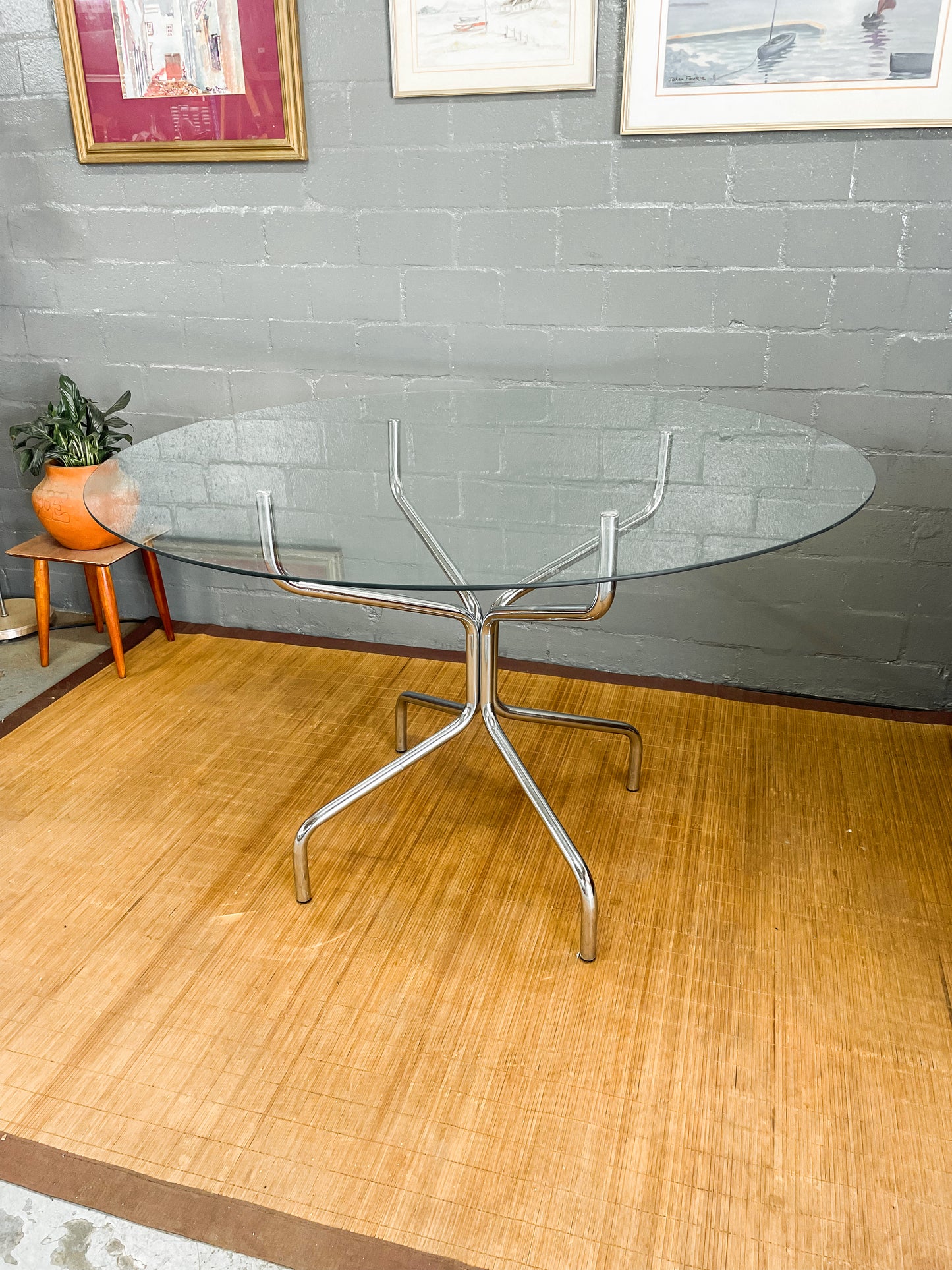 Vintage Chrome Cesca Style Dining Set