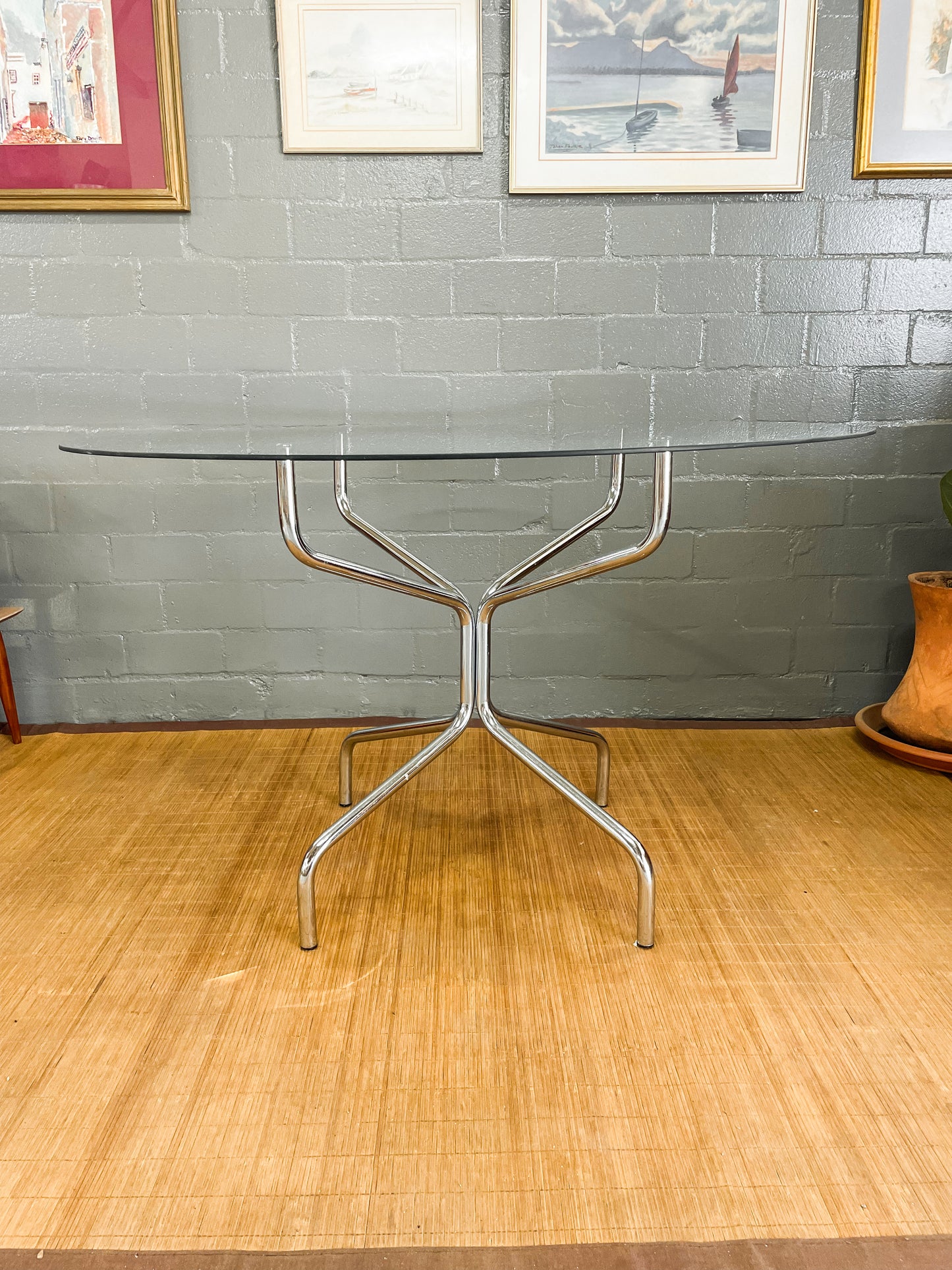 Vintage Chrome Cesca Style Dining Set