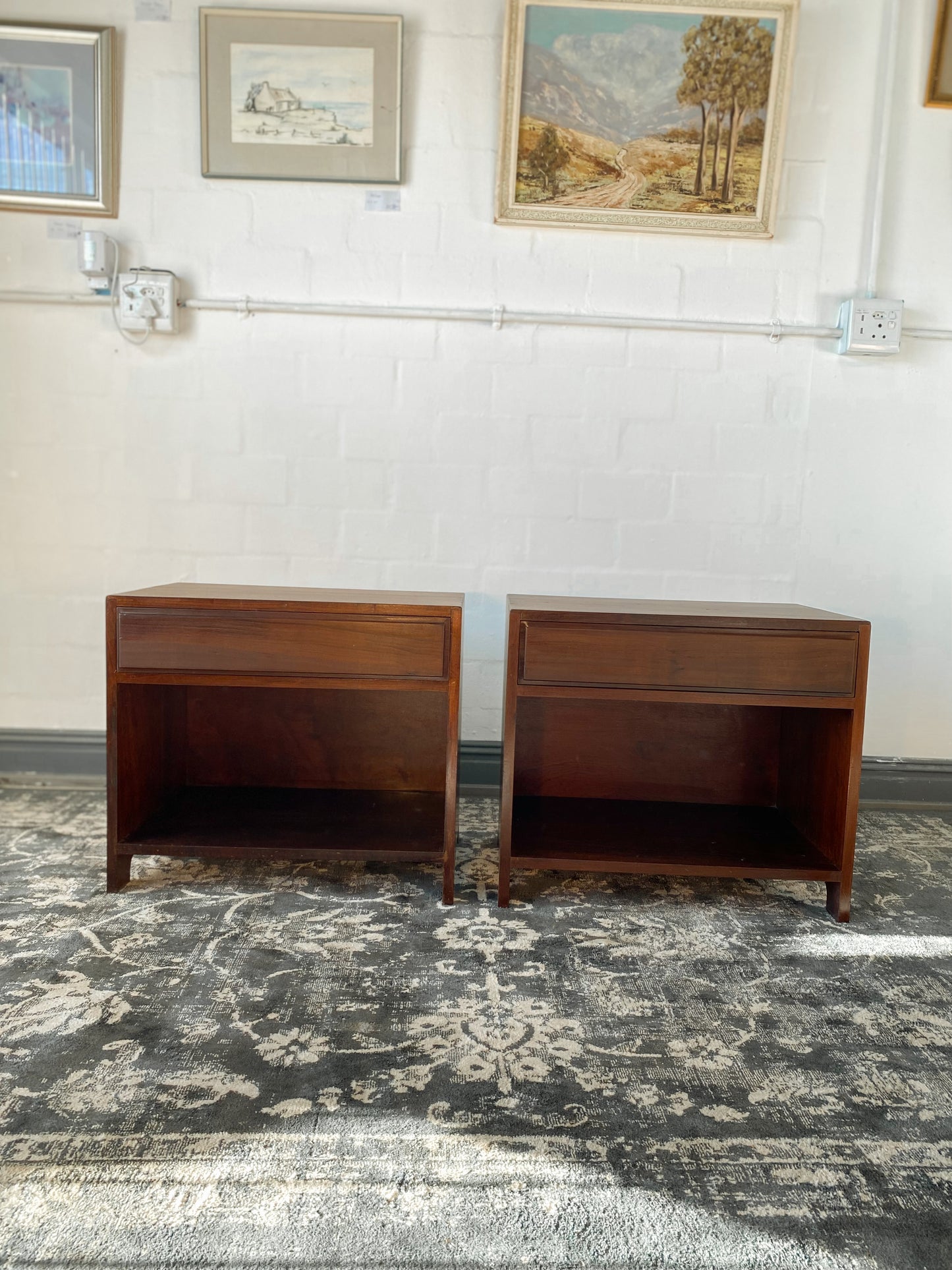 Solid Imbuia Pedestal Pair